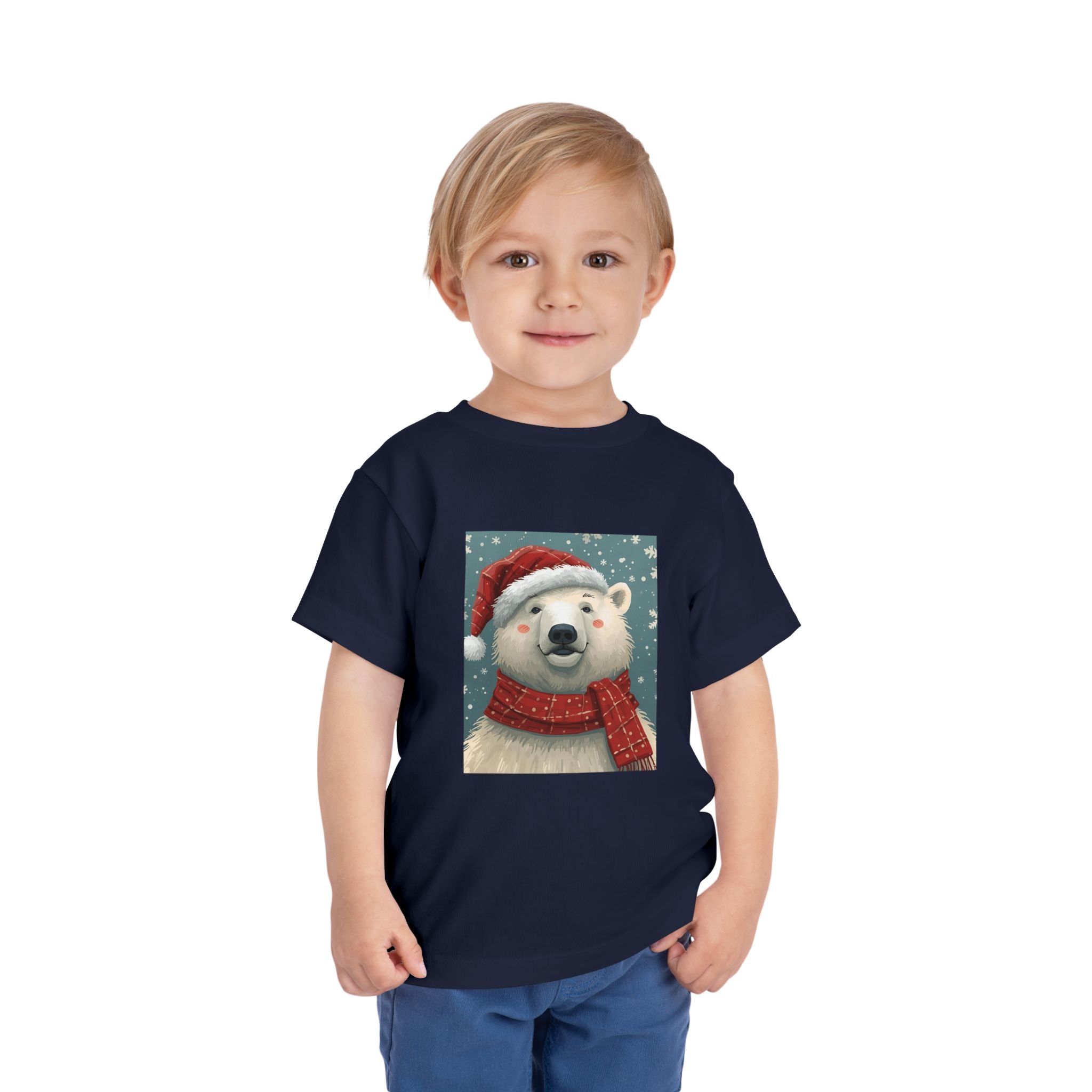 Adorable Holiday Polar Bear Toddler Tee, Christmas Gift, Cute Winter Shirt, Kids Fashion, Seasonal Apparel