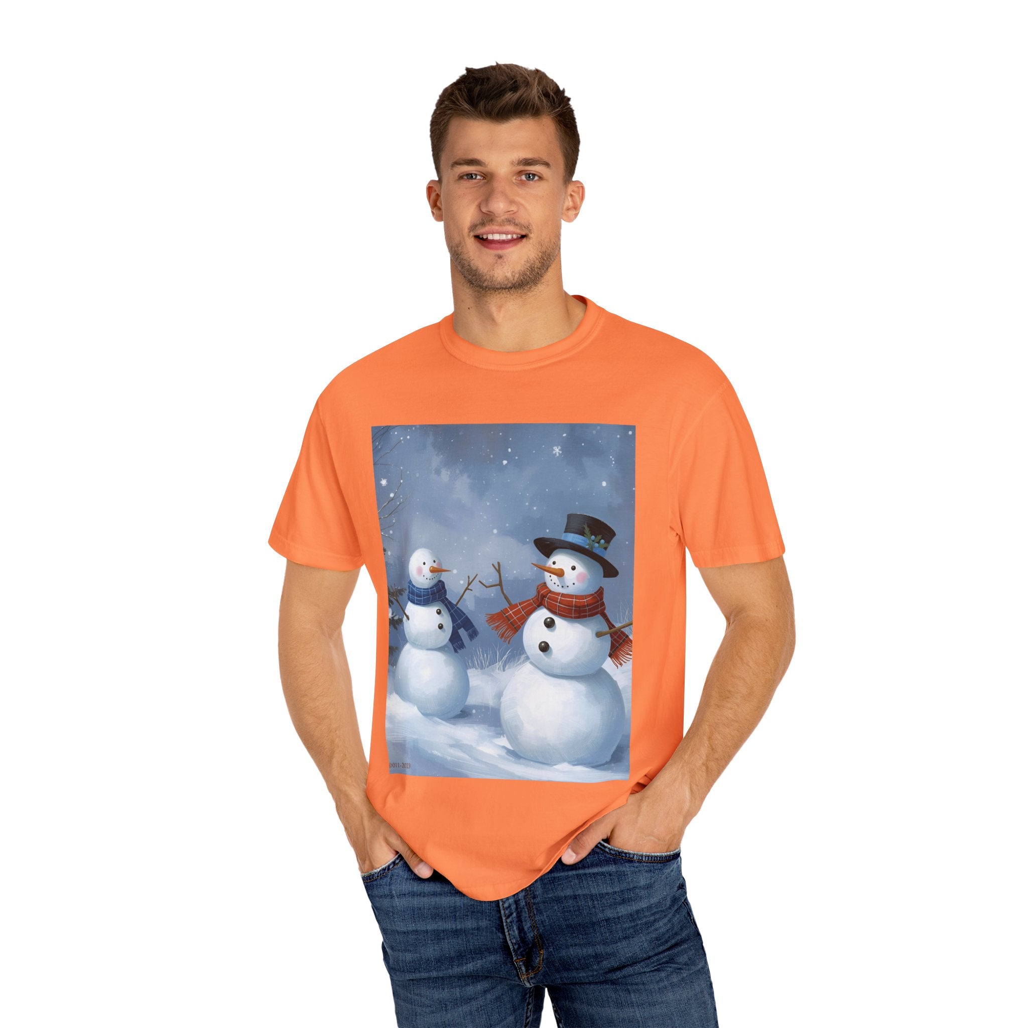 Christmas Snowman Family T-Shirt, Holiday Gift, Cozy Tee, Unisex Snowman Shirt, Festive Apparel, Winter Celebration Wear