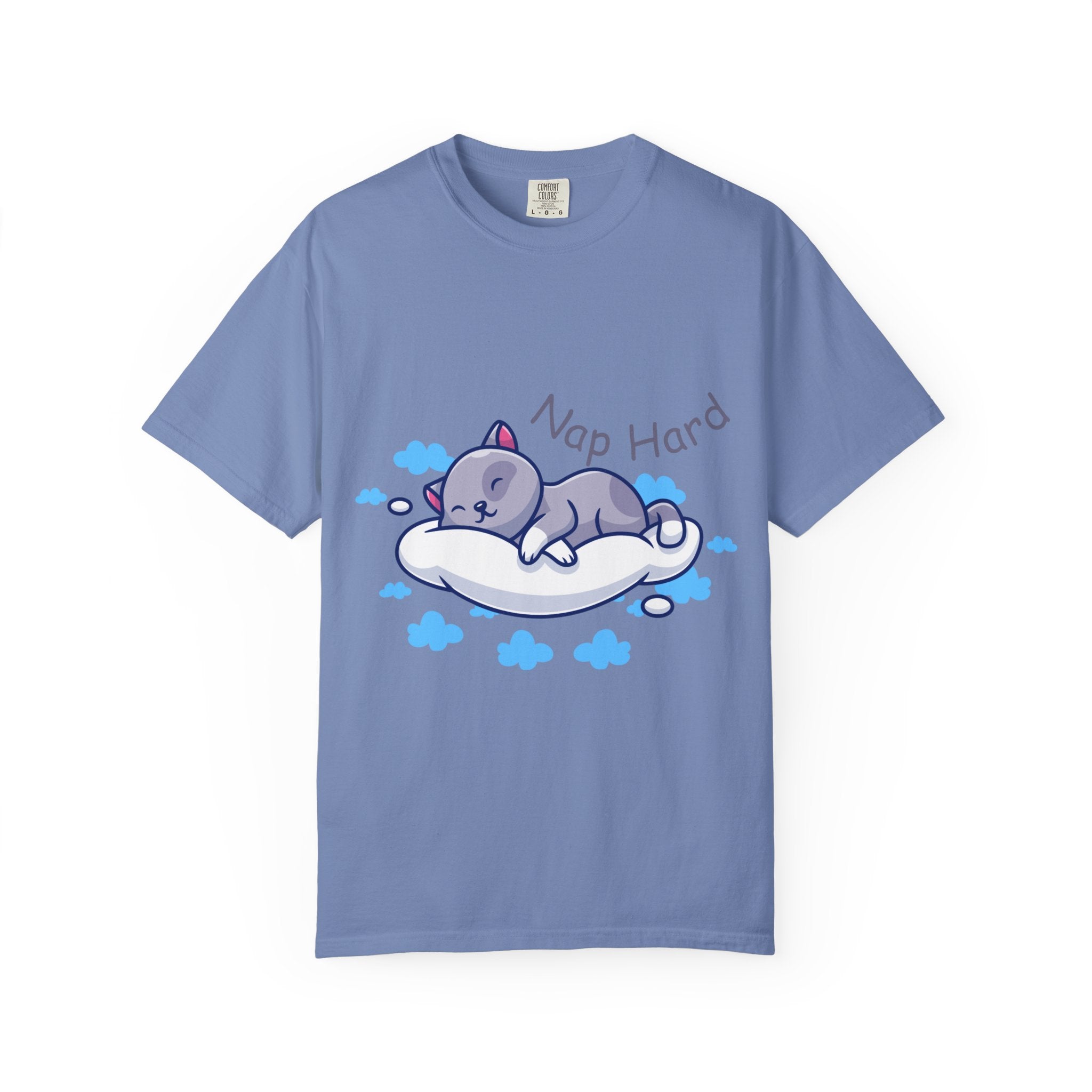 Cat Nap Graphic T-shirt, Cute Cat Tee, Relaxed Fit Apparel, Gift for Cat Lovers, Cozy Lounge Wear, Funny Pet Humor Top