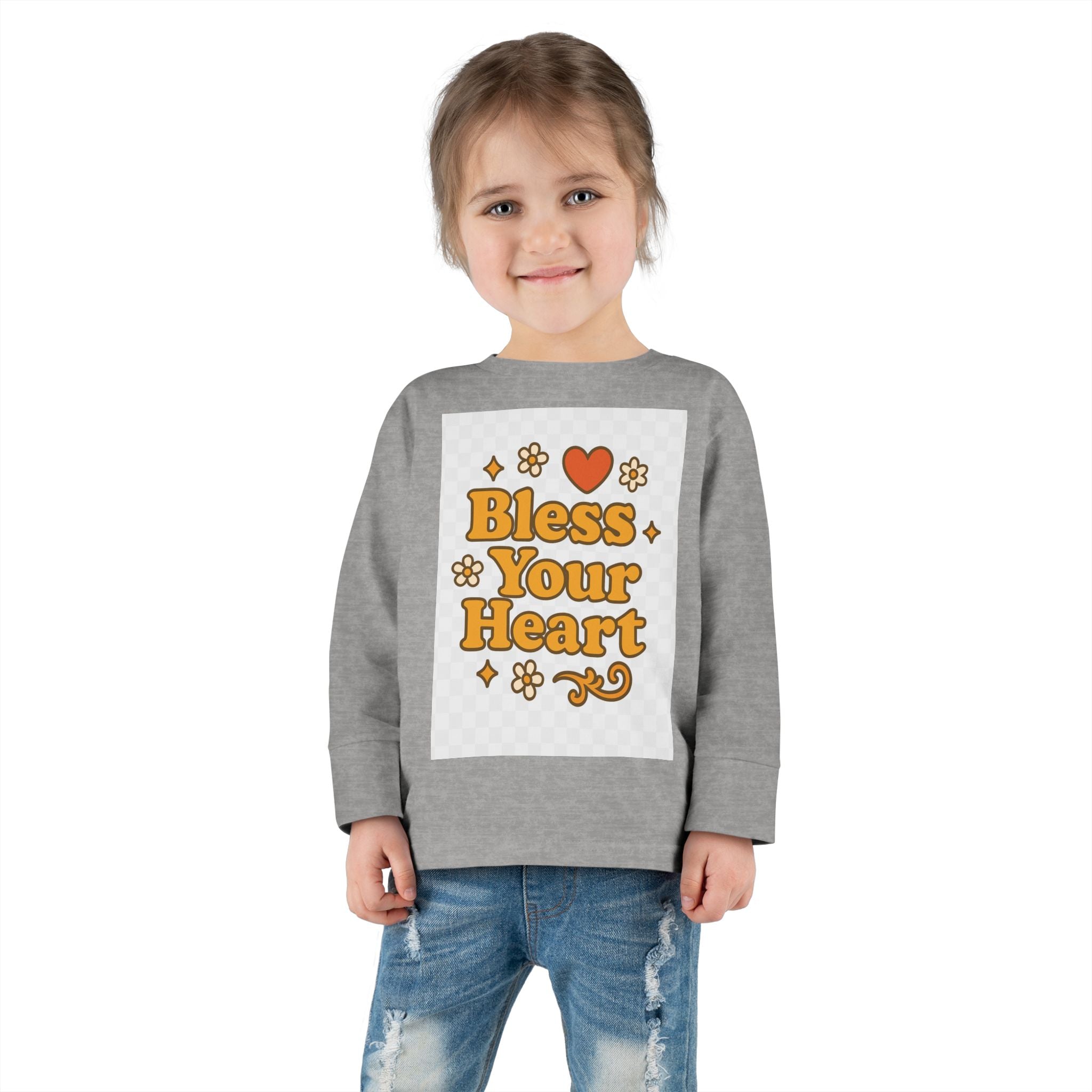 Toddler Long Sleeve Tee - "Bless Your Heart" Design