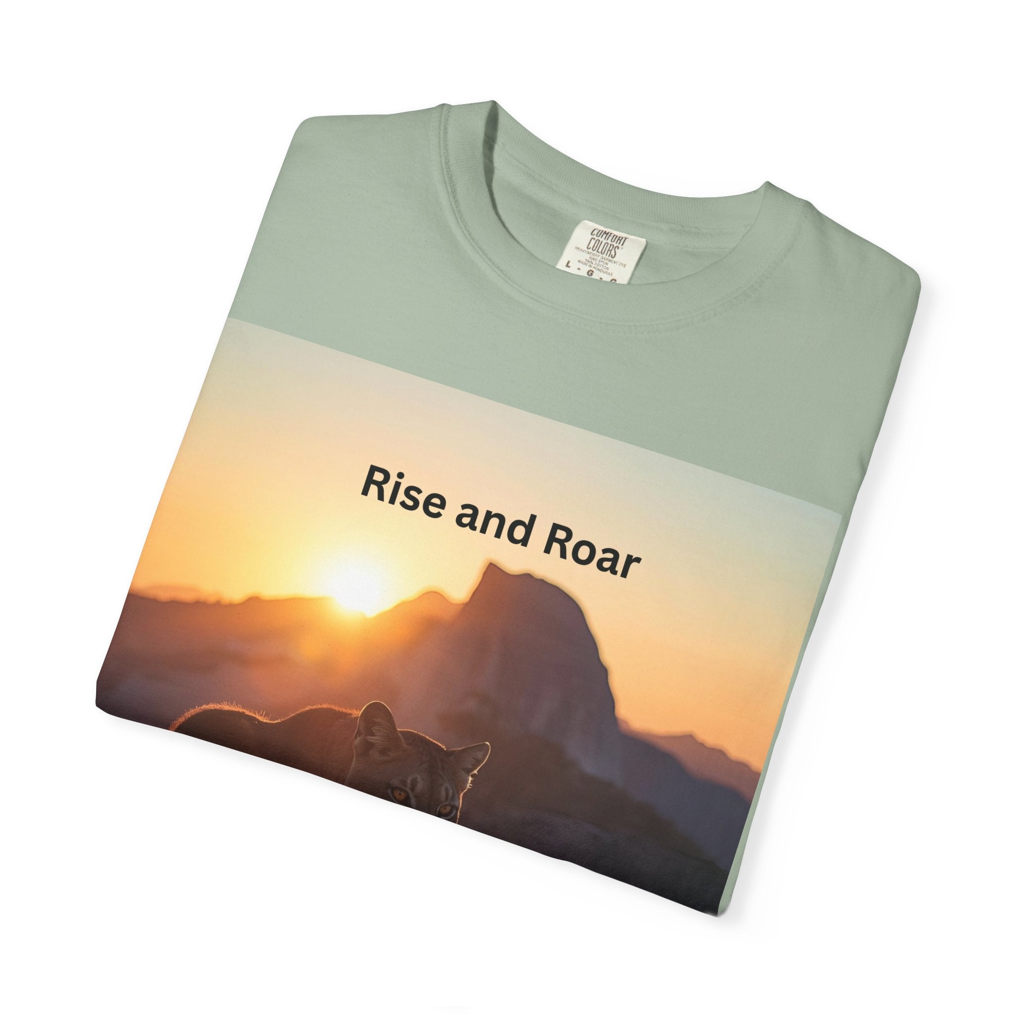 Unisex Nature-Inspired T-Shirt | "Rise and Roar" Graphic Tee, Outdoor Apparel, Gift for Adventurers, Wilderness Lovers, Motivational Shirt