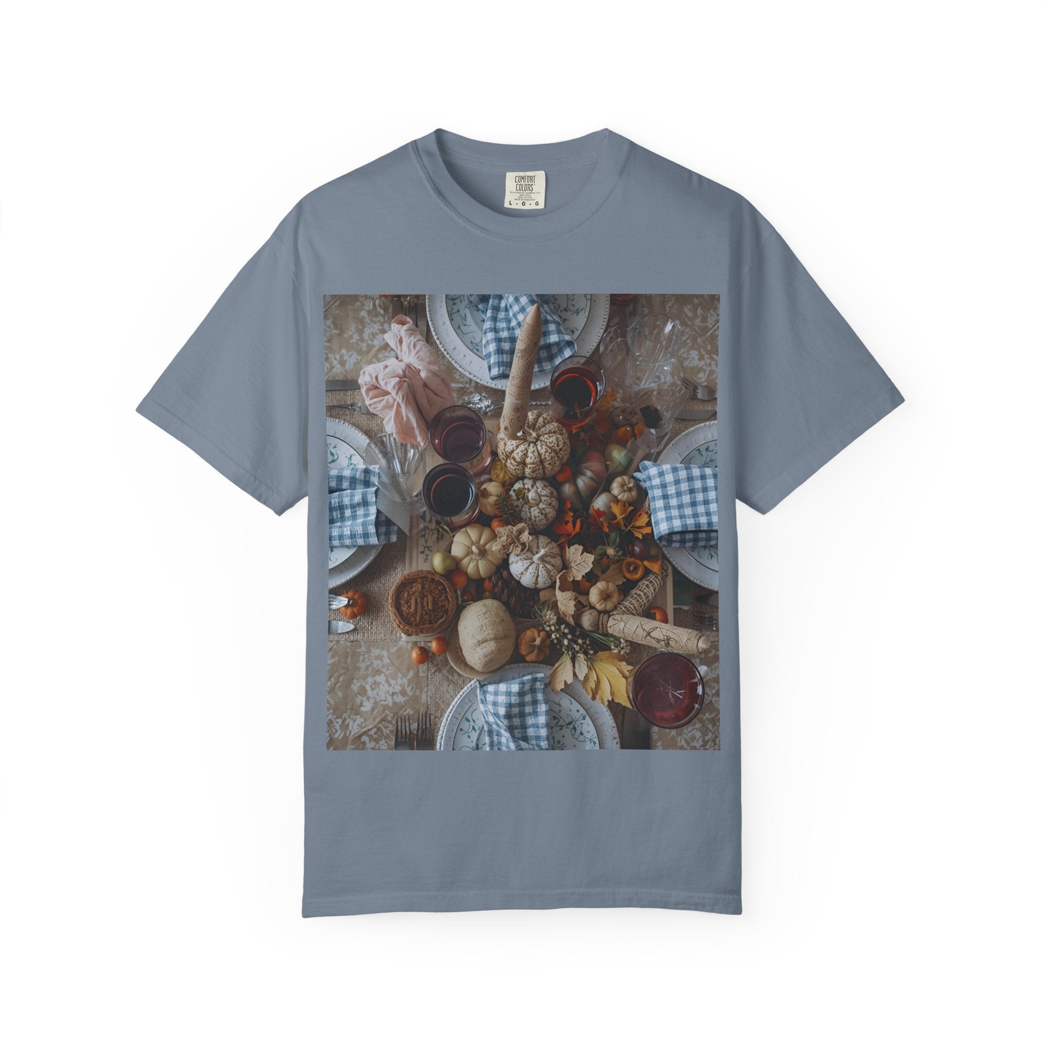 Rustic Gatherings Feast Unisex T-Shirt | Cozy Fall Apparel, Thanksgiving Casual Wear, Gift for Food Lovers, Unique Kitchen Decor, Autumn Gathering Tee