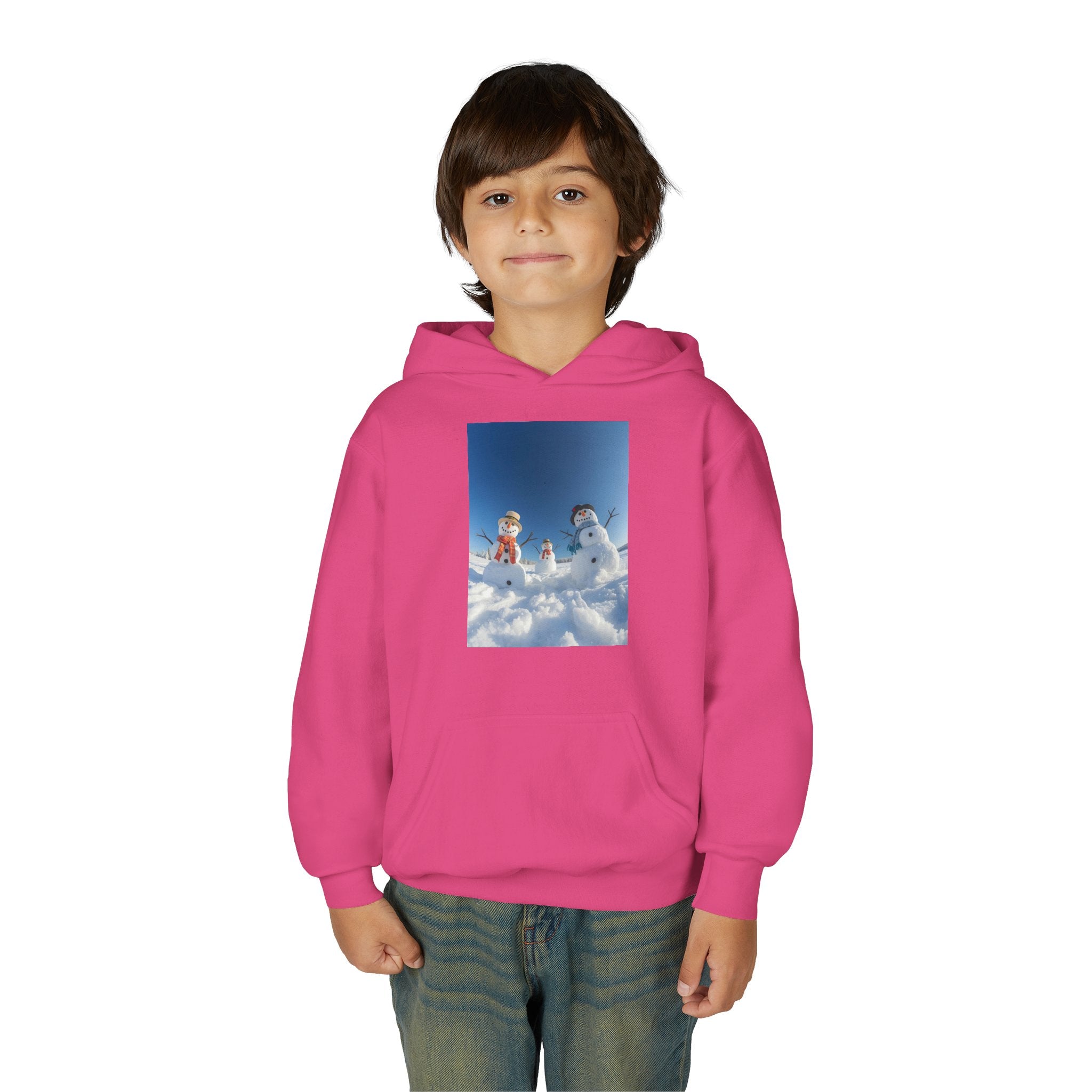 Festive Christmas Snowman Winter Magic Youth Hoodie with Snowman Design, Cozy Kids Sweatshirt, Holiday Gift, Winter Apparel, Cute Kids Clothing, Snow Lovers Hoodie