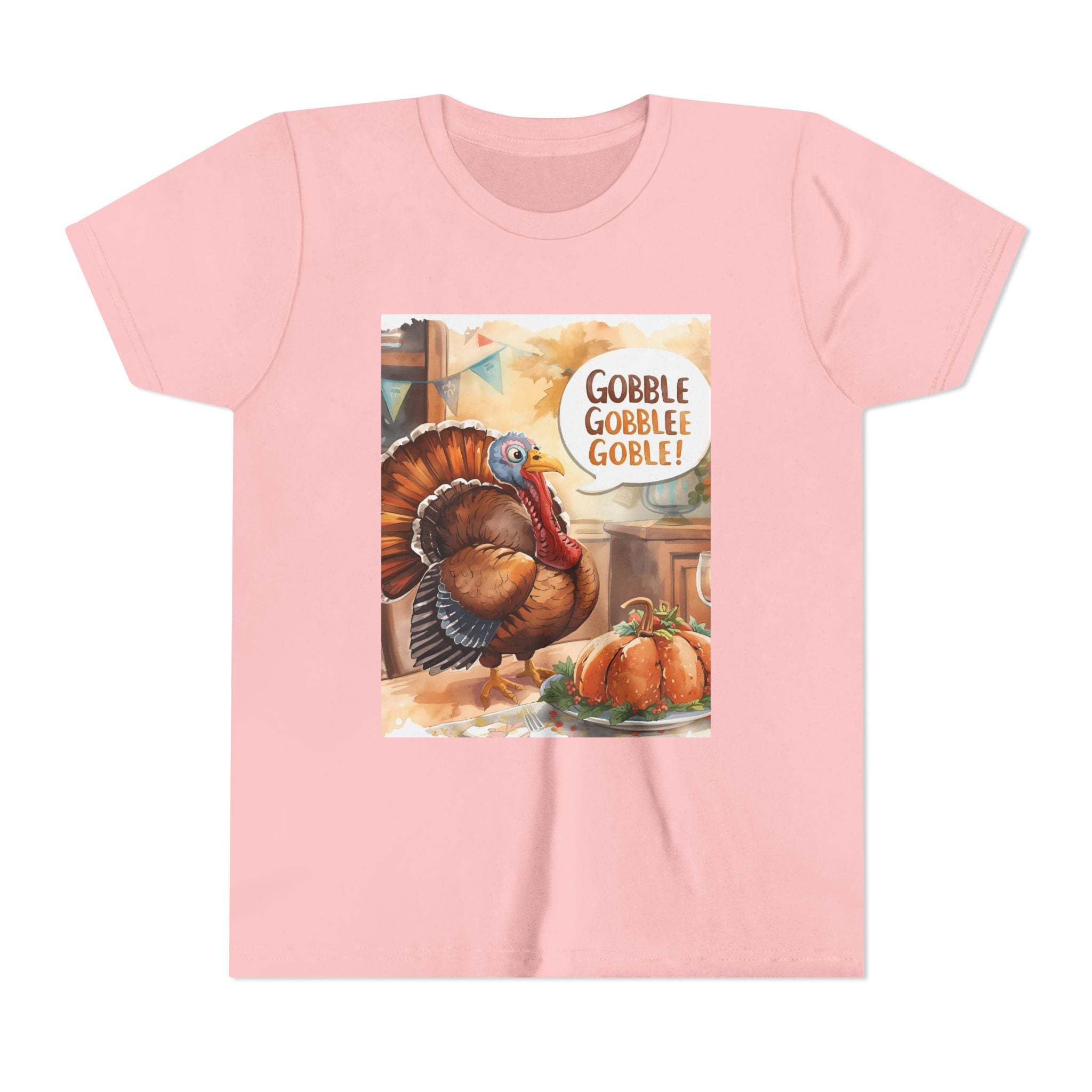 Thanksgiving Turkey Youth Tee, Gobble Gobble Shirt, Kids Thanksgiving Apparel, Fall Celebration Tee, Funny Turkey Shirt
