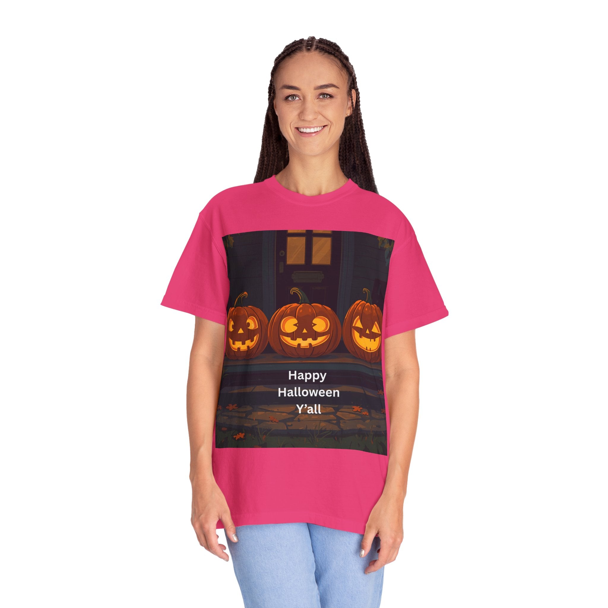 Happy Halloween Pumpkin Unisex T-shirt, Spooky Season Tee, Fall Festival Shirt, Pumpkin Graphic Top, Halloween Gift for Him/Her