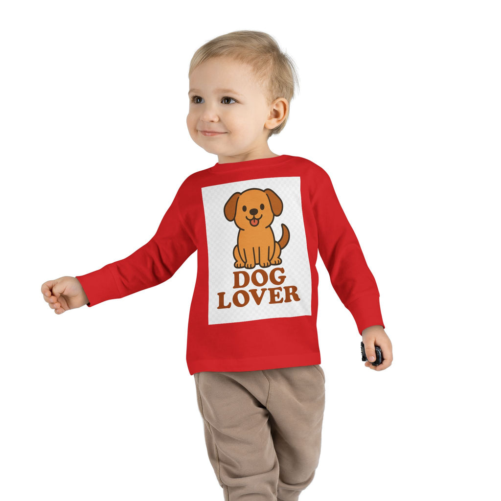 Toddler Dog Lover Long Sleeve Tee - Cute Pet Gift, Kids Animal Shirt, Birthday Present, Dog Theme Apparel, Puppy Enthusiast Gift