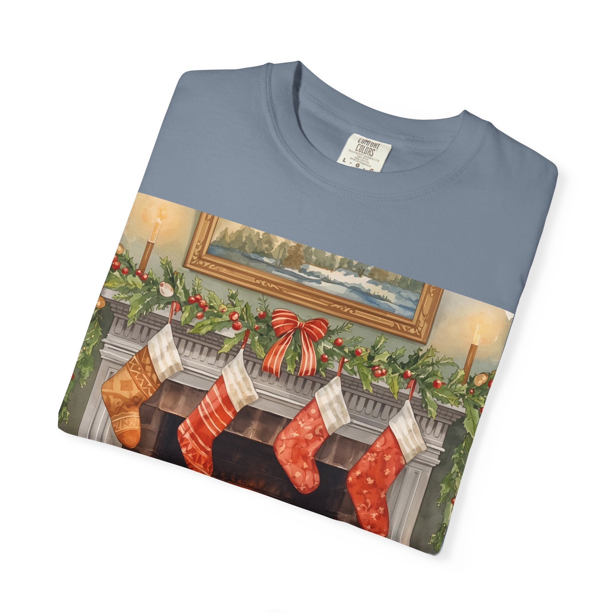 Cozy Christmas Fireplace T-Shirt | Unisex Holiday Tee | Gift for Him/Her | Festive Layering Top | Merry Christmas Apparel