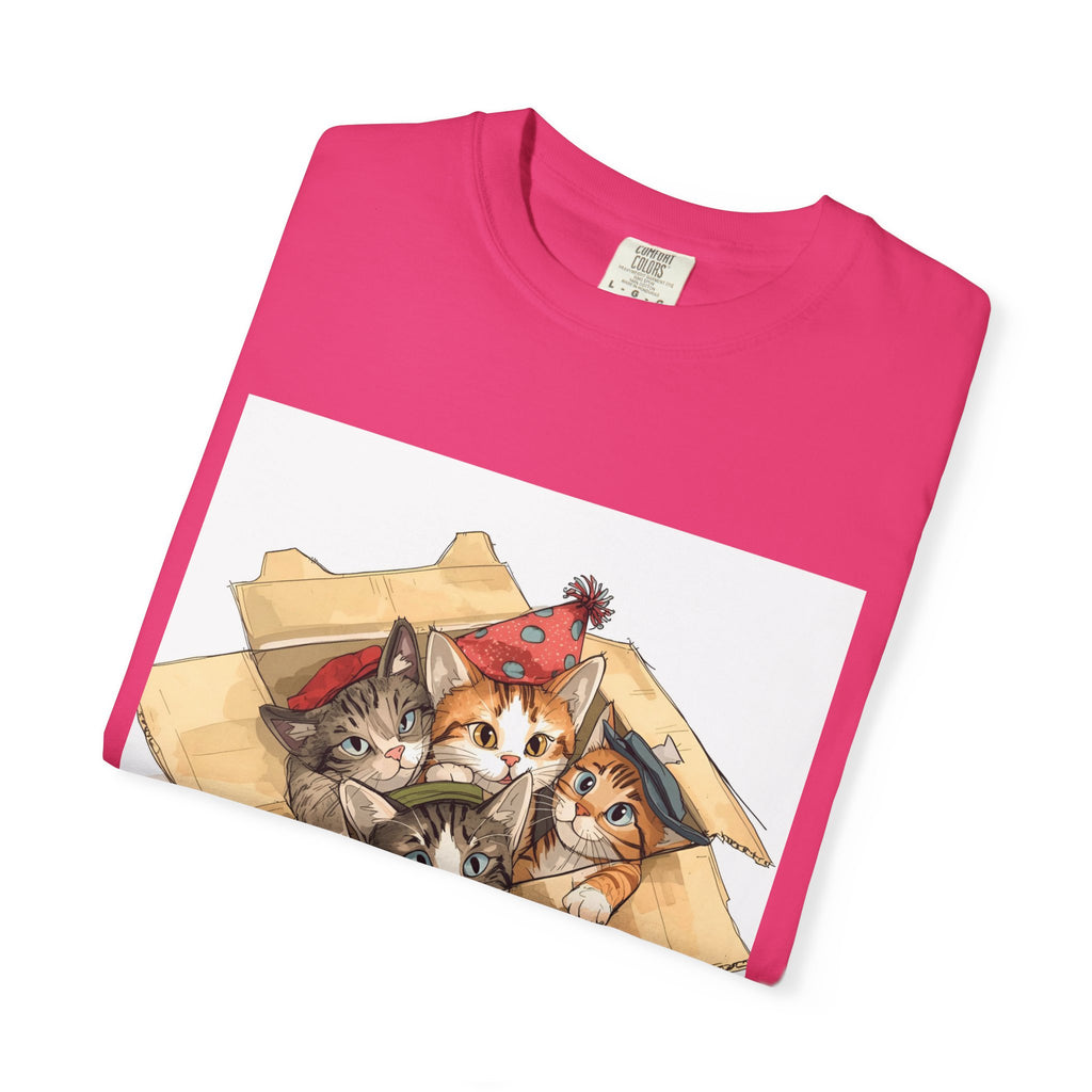 Cute Kittens In Box Unisex Garment-Dyed T-shirt