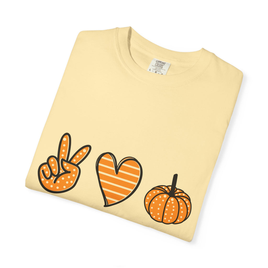 Autumn Vibes T-Shirt, Peace Love Fall Tee, Unisex Fall Shirt, Casual Harvest Top, Thanksgiving Gift, Cozy Seasonal Wear