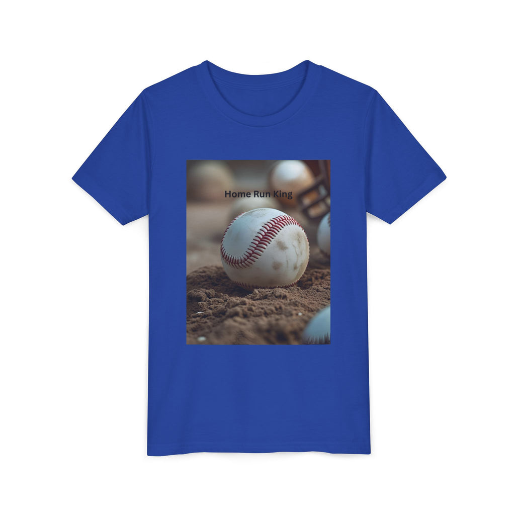 Home Run King Youth Tee, Baseball Shirt, Kids Sports Apparel, Gift for Young Athletes, Perfect for Birthdays, Sports Events, Team Spirit