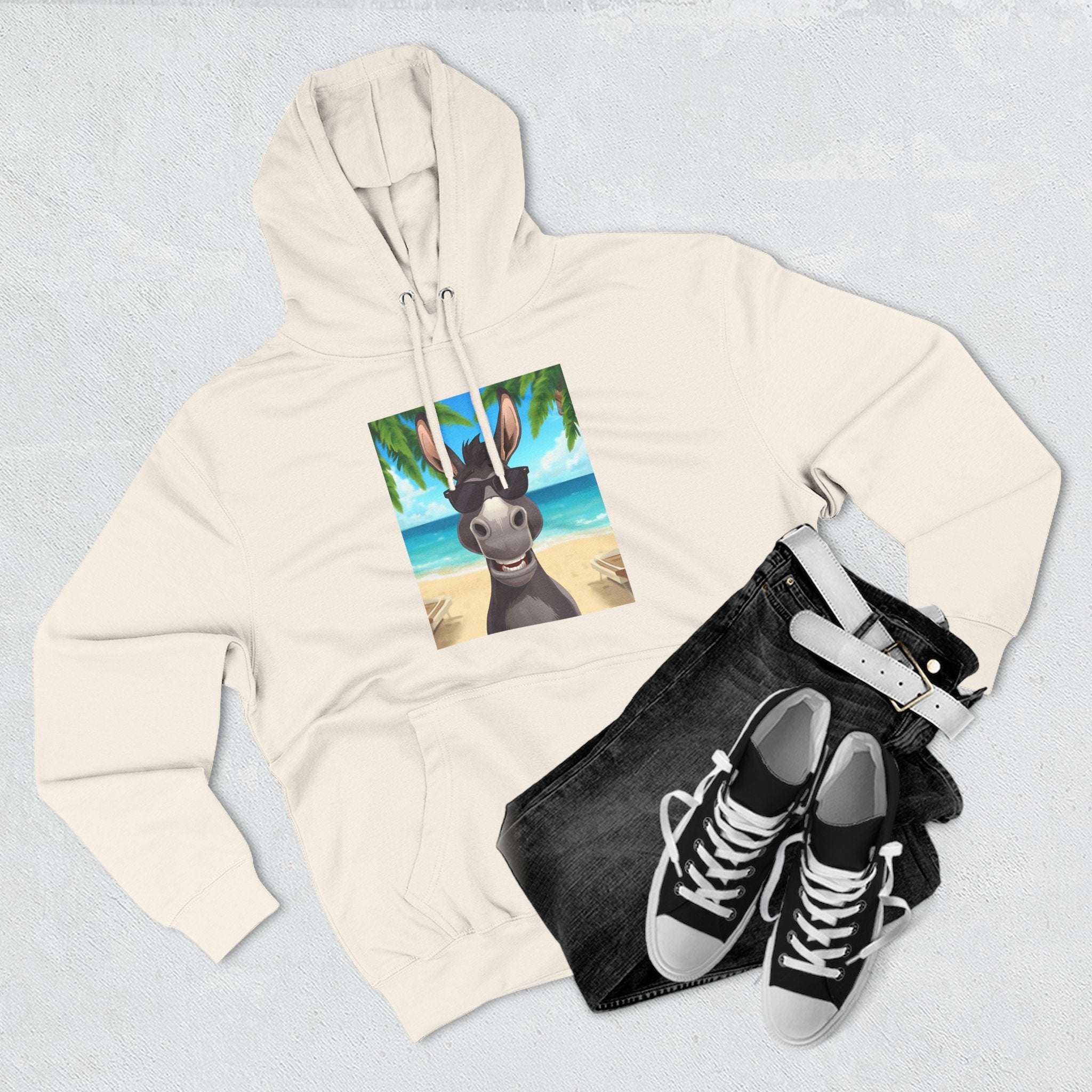 Donkey Beach Vibe Three-Panel Fleece Hoodie