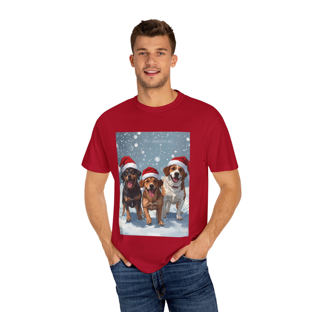 Cute Festive Christmas Dog Lover T-Shirt, Cute Holiday Shirt, Unisex Christmas Apparel, Gift for Pet Owners, Winter Celebration Tee