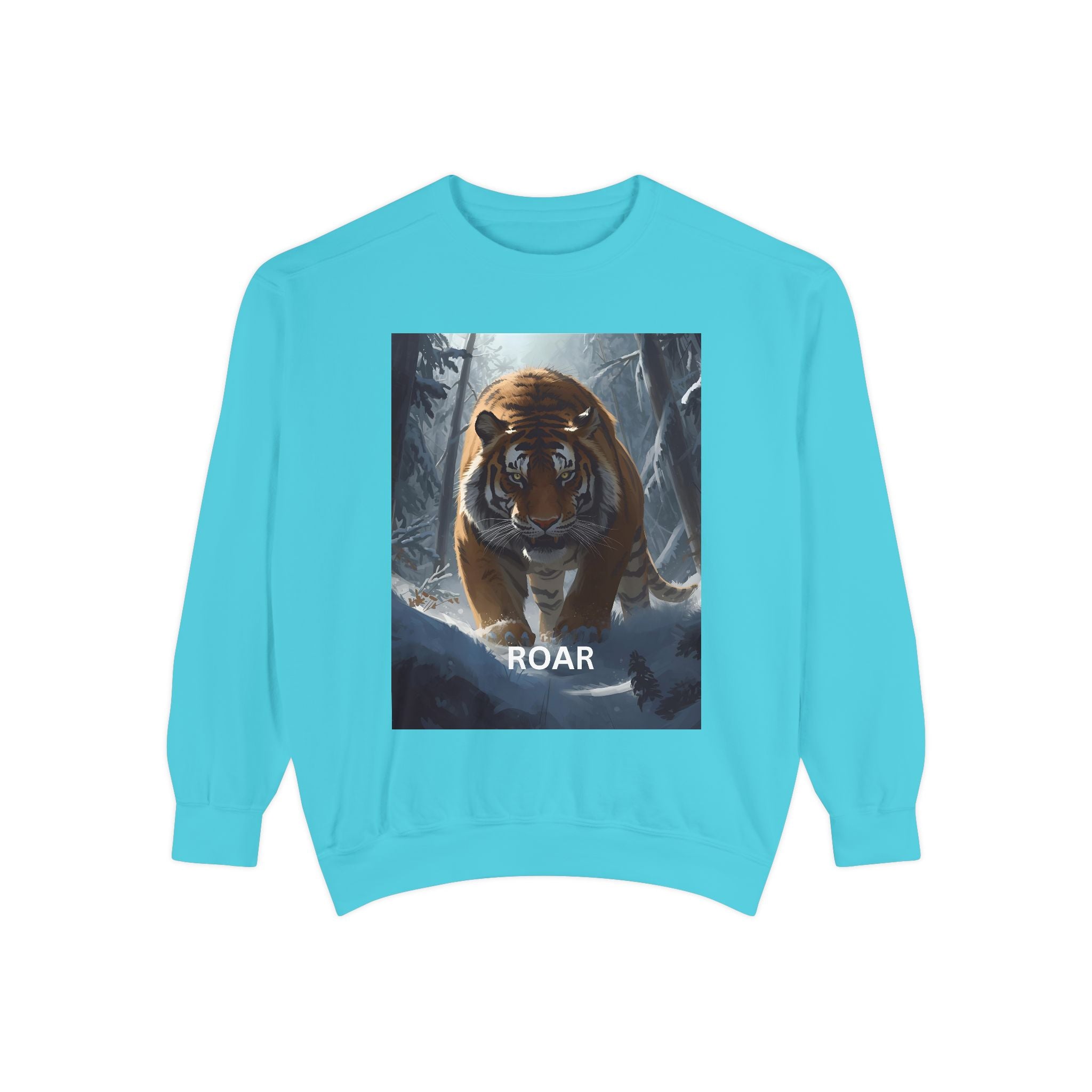 Tiger Roar Snow Unisex Garment-Dyed Sweatshirt