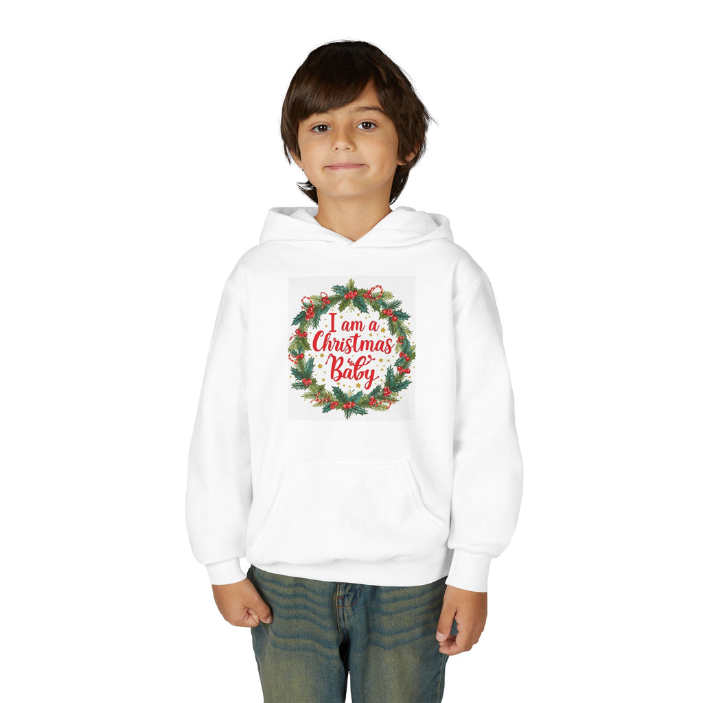 I Am A Christmas Baby Youth Heavy Blend Hooded Sweatshirt