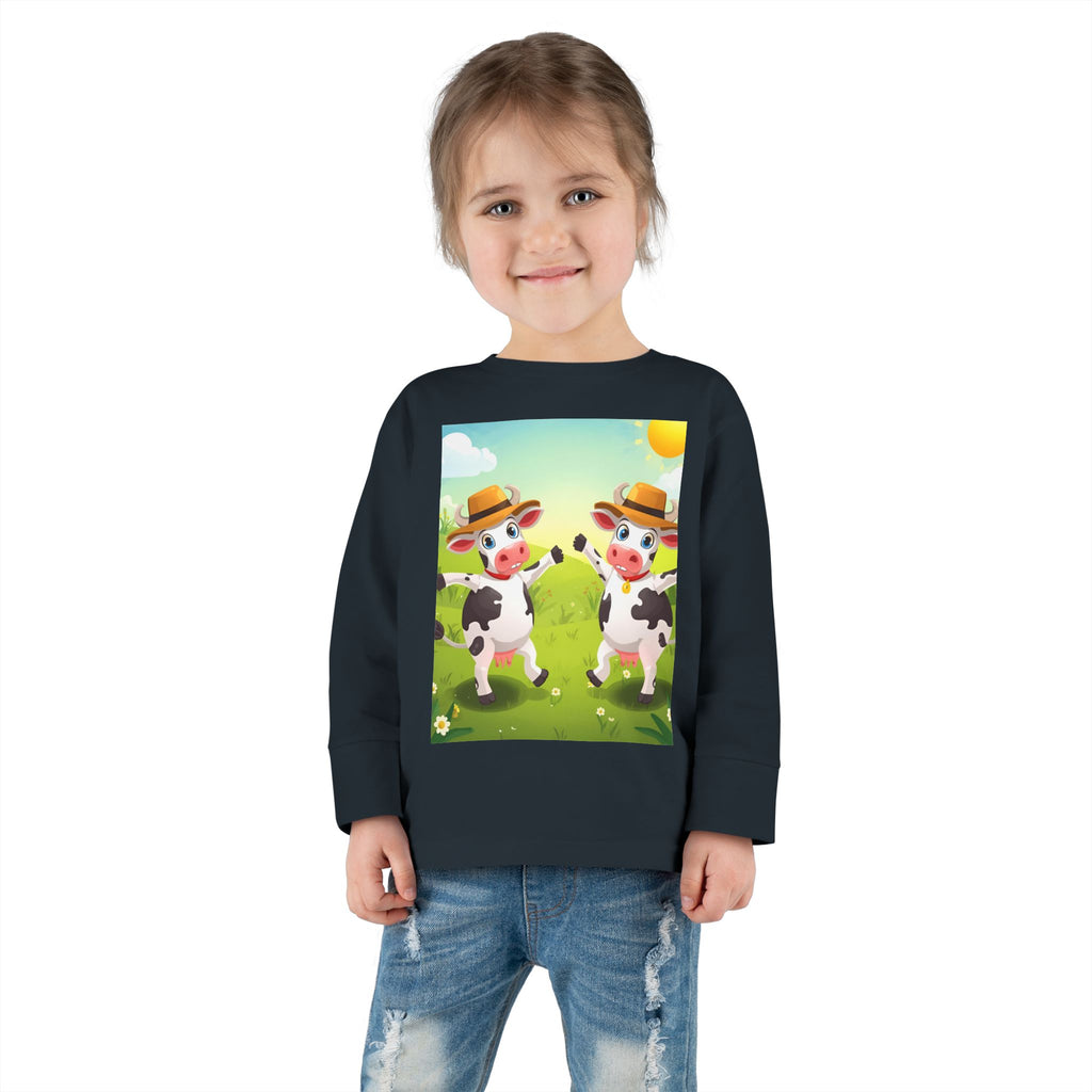 Cute Cows Farm Fun Toddler Long Sleeve Tee