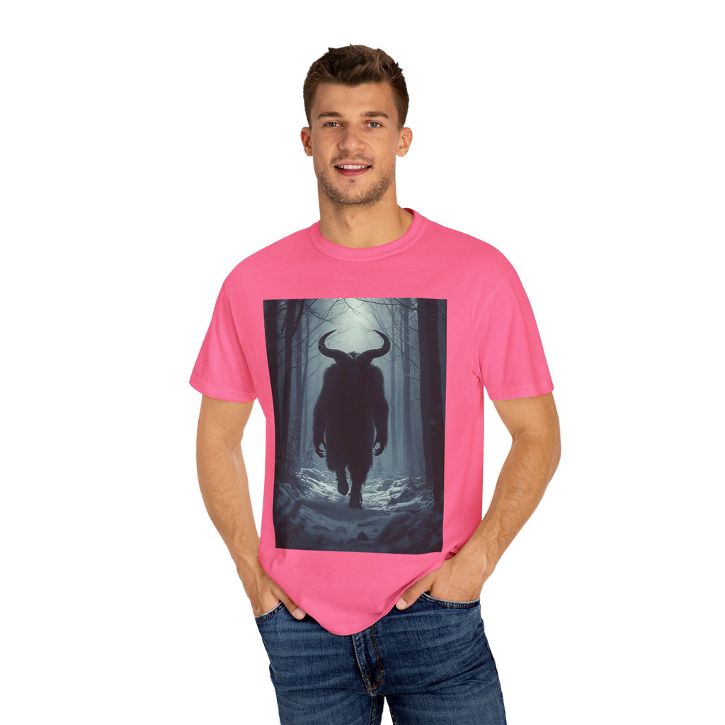 Spooky Mysterious Forest Creature Unisex Garment-Dyed T-Shirt | Unisex Tee, Graphic T-Shirt, Vintage Style, Nature Lover Gift, Unique Artwear