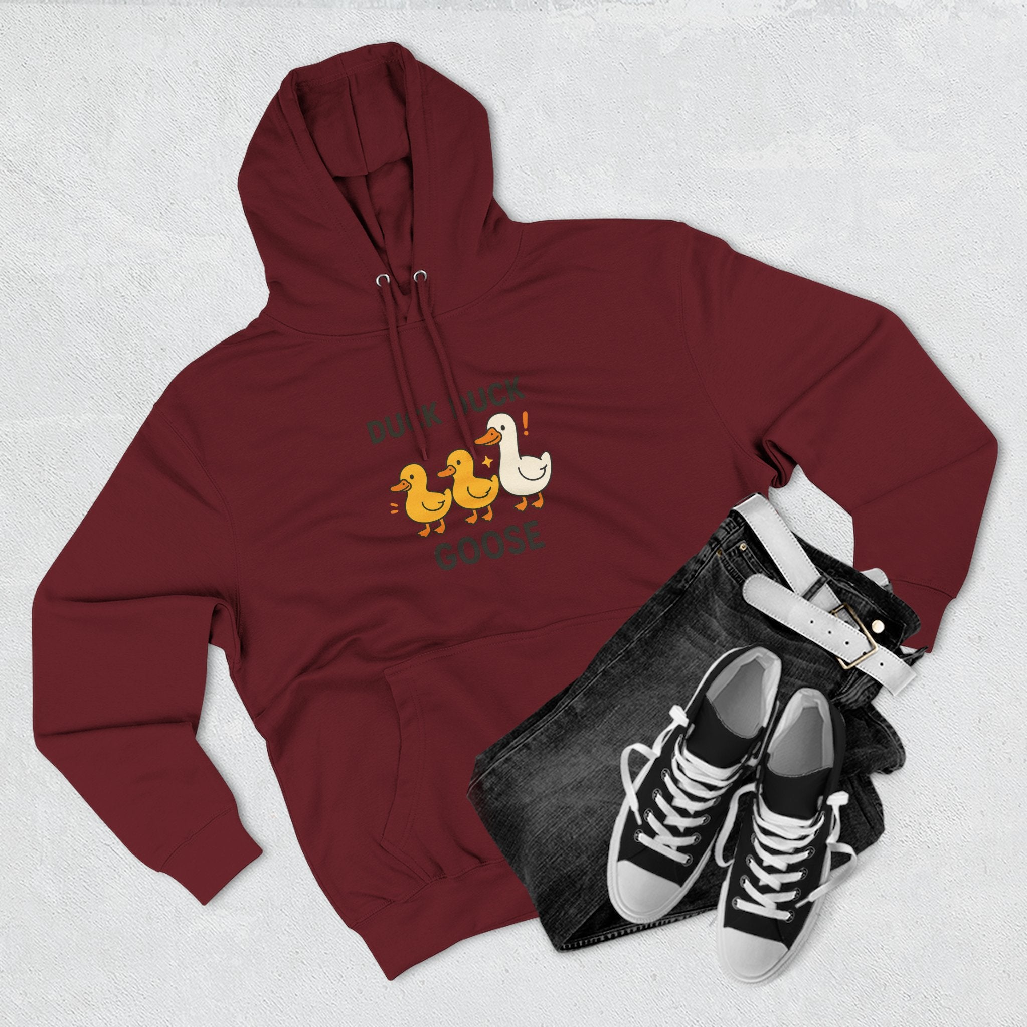 Cute Duck Duck Goose Hoodie, Funny Fleece Sweatshirt, Gift for Kids and Adults, Perfect for Fall and Casual Wear