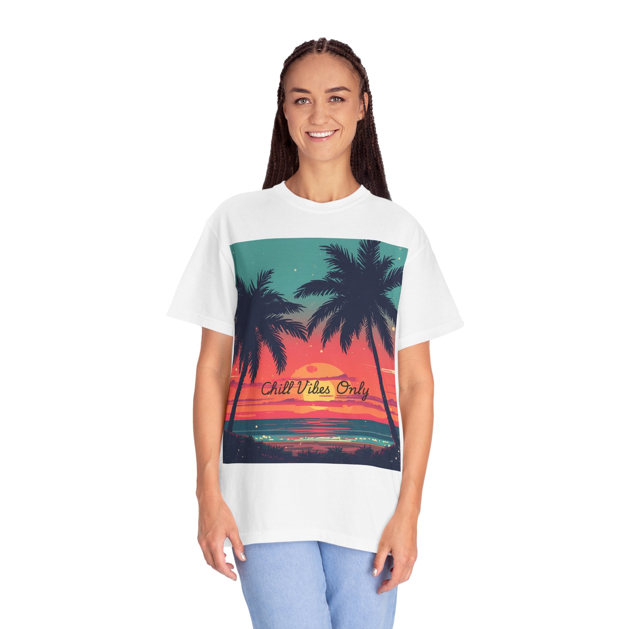 Tropical Sunset Unisex Garment-Dyed T-shirt