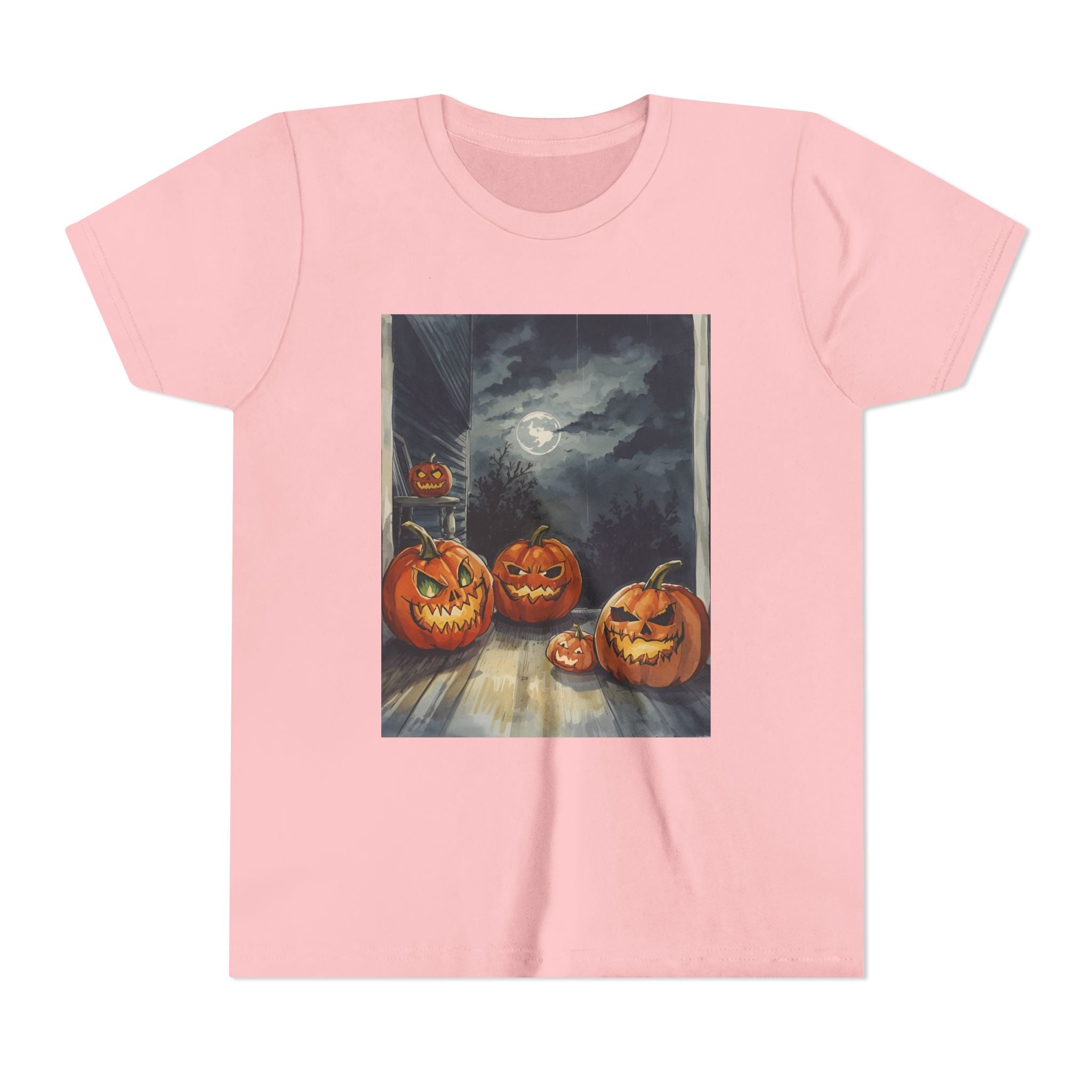 Halloween Pumpkin Scary Youth Short Sleeve Tee