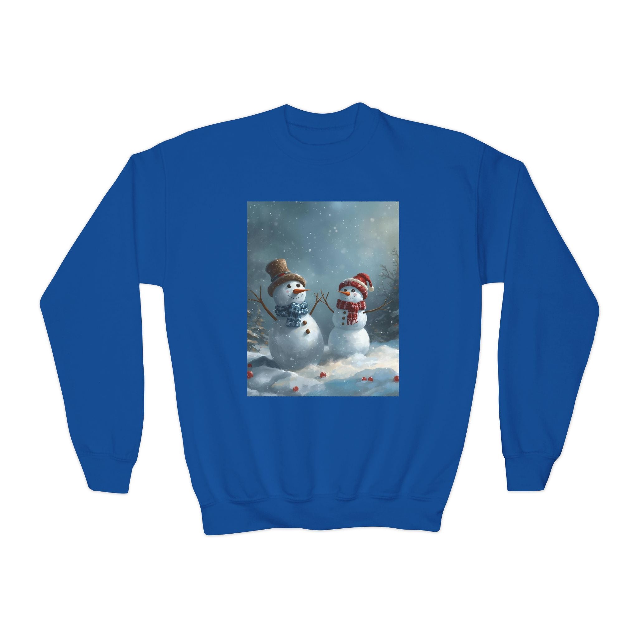 Christmas Snowman Family Youth Crewneck Sweatshirt