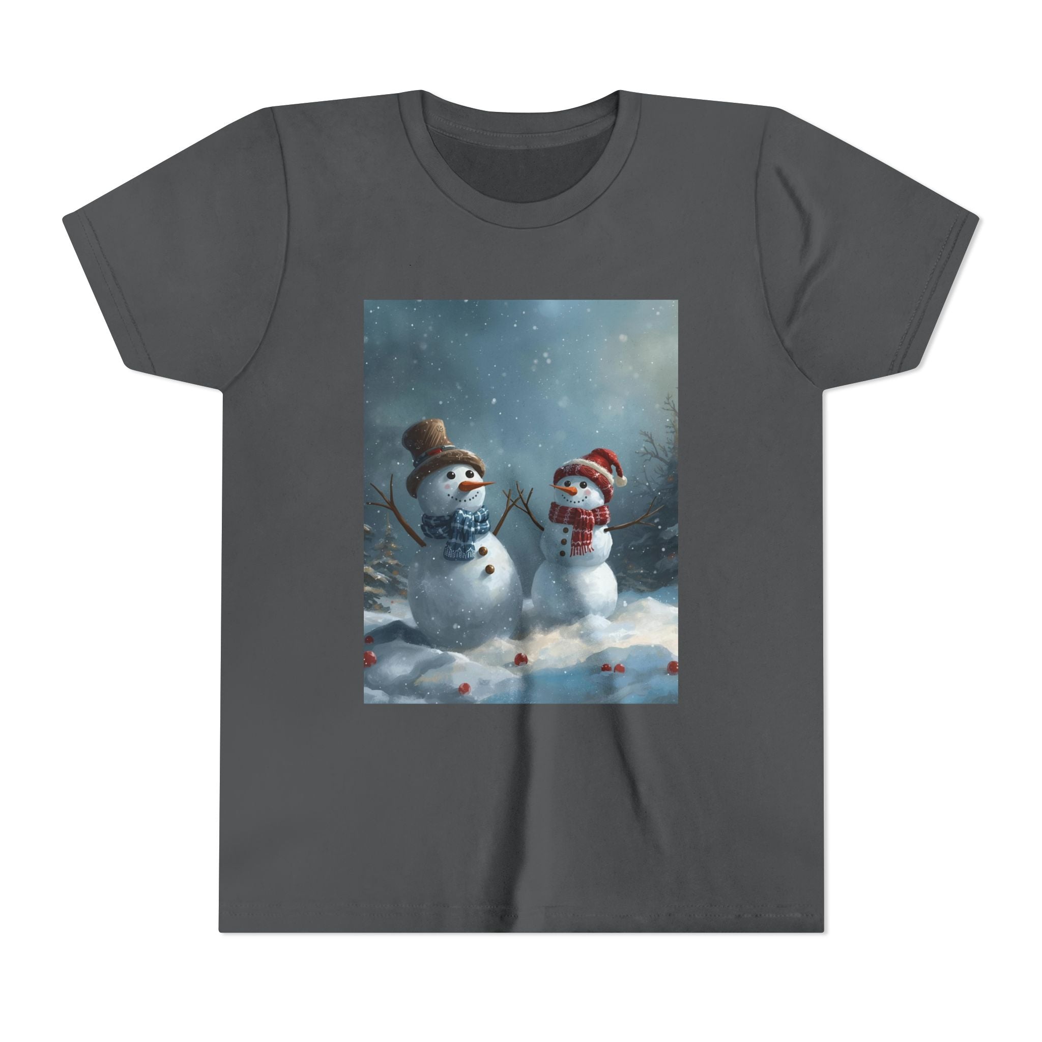 Youth Christmas Snowman Tee, Winter T-Shirt, Christmas Gift, Holiday Apparel, Kids Winter Wear, Cute Snowman Design