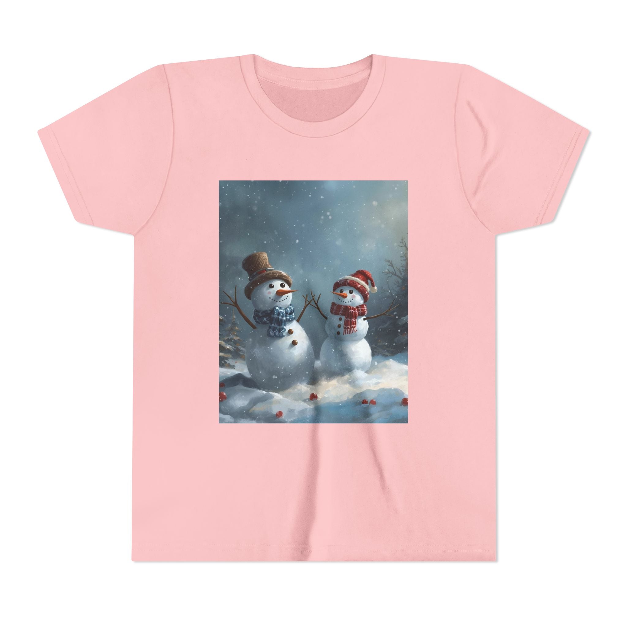 Youth Christmas Snowman Tee, Winter T-Shirt, Christmas Gift, Holiday Apparel, Kids Winter Wear, Cute Snowman Design