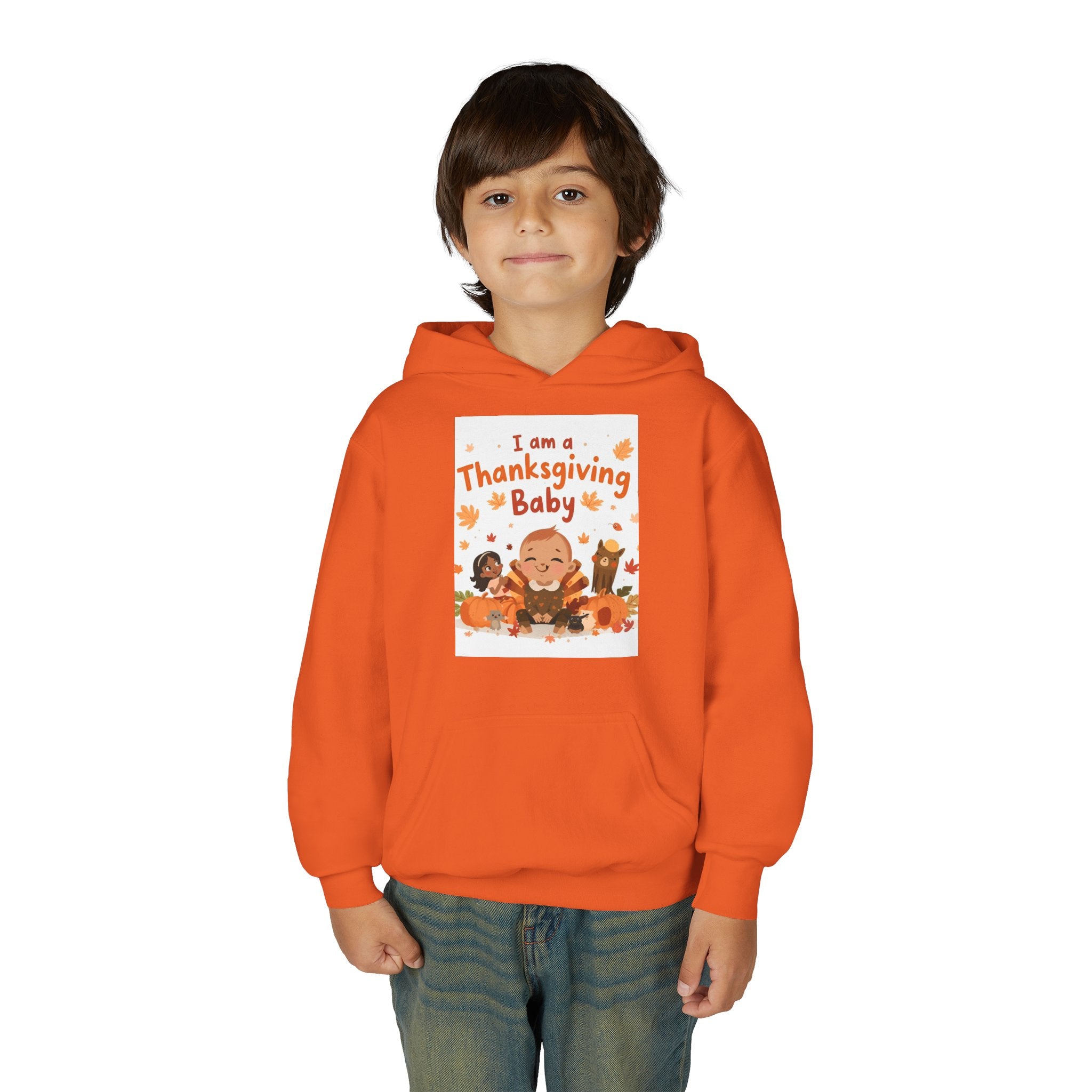 I'm A Thanksgiving Baby Youth Heavy Blend Hooded Sweatshirt