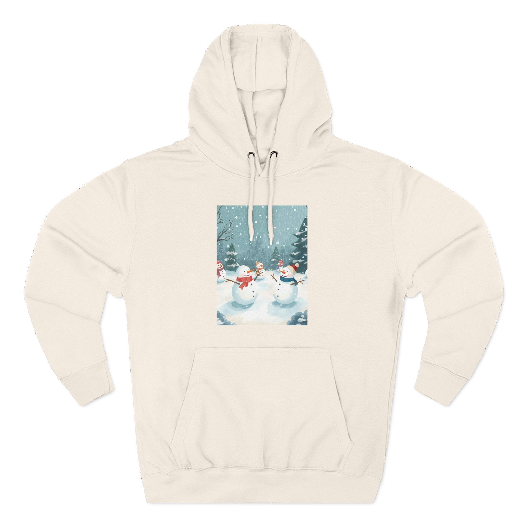Cozy Snowman Hoodie, Winter Apparel, Holiday Gift, Christmas, Fleece Hoodie, Seasonal Style, Cold Weather Wear