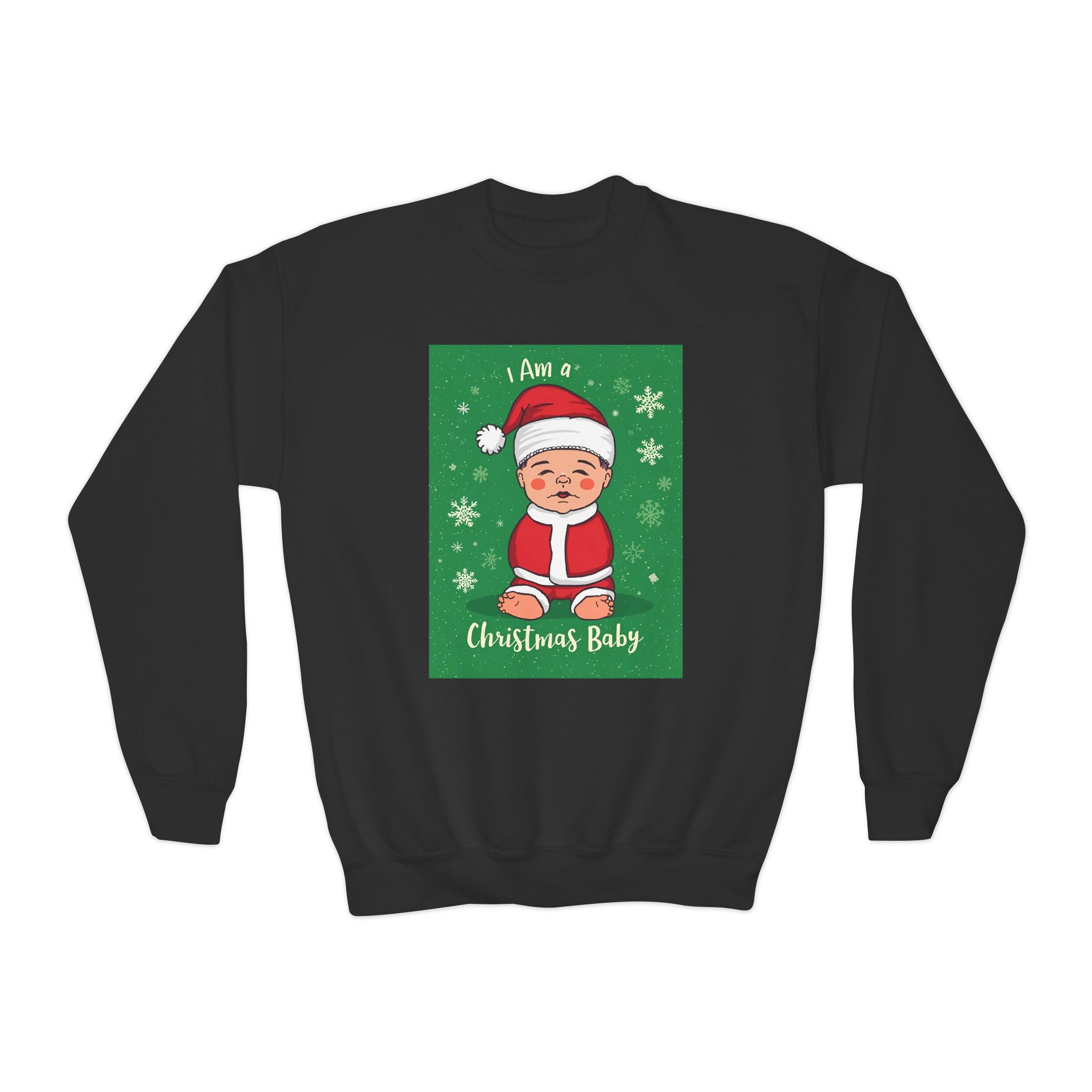 I Am A Christmas Baby Youth Crewneck Sweatshirt