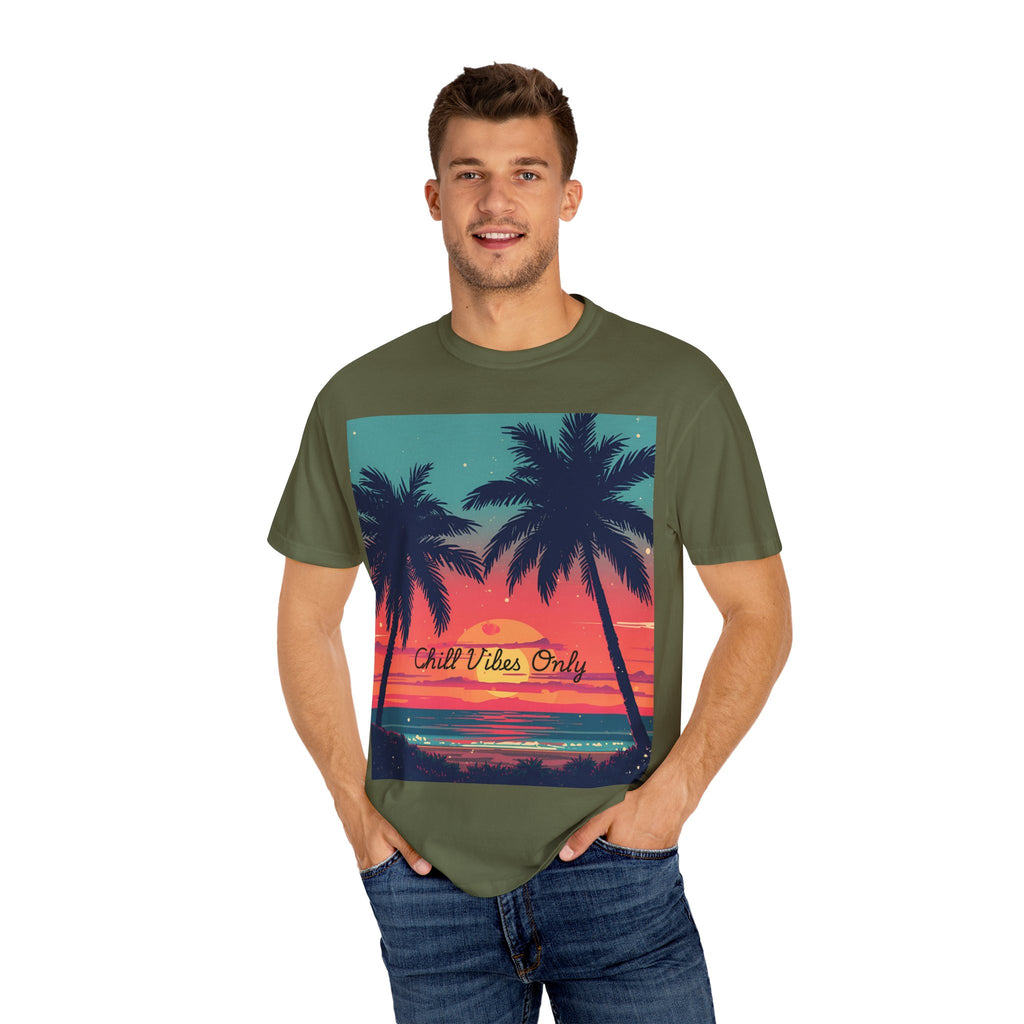 Tropical Sunset Unisex Garment-Dyed T-shirt