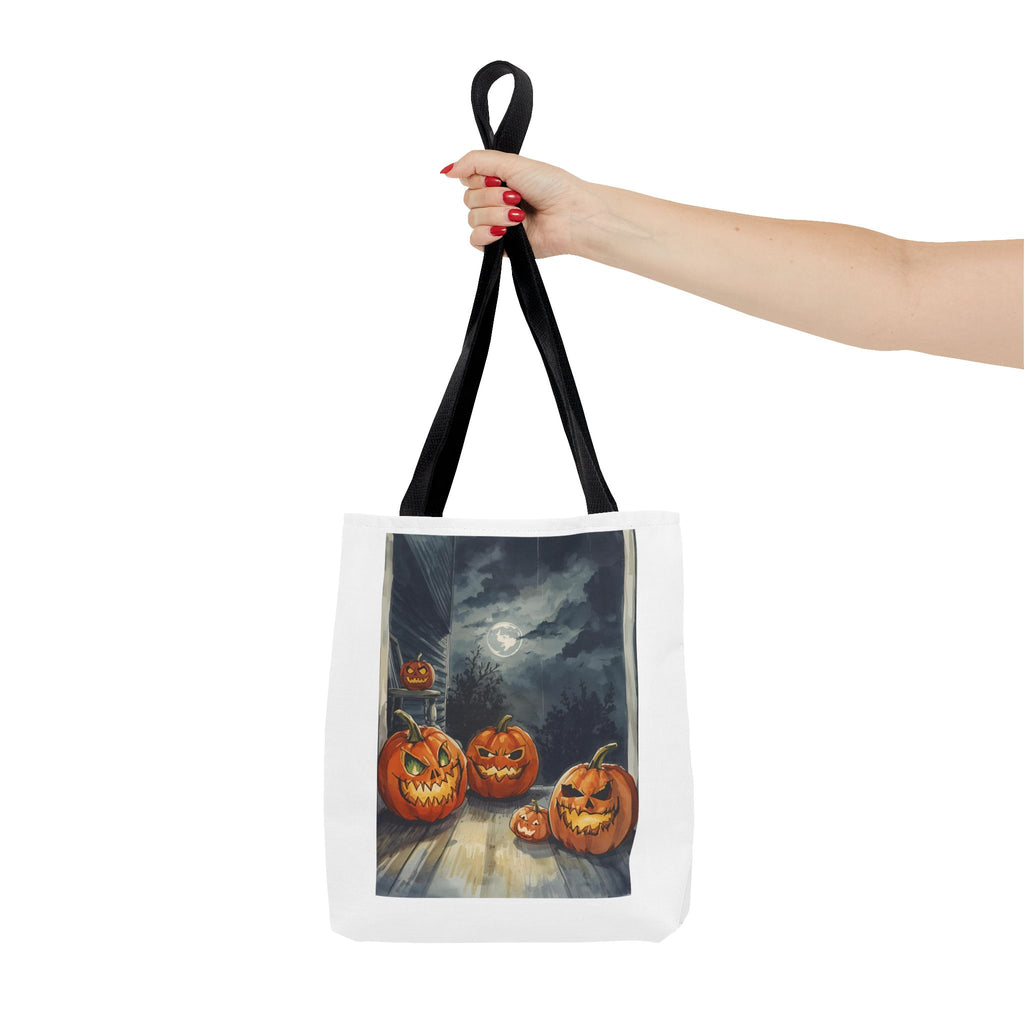 Halloween Pumpkin Tote Bag, Spooky Fall Accessories, Trick or Treat Bag, Autumn Vibes, Eco-Friendly Shopping