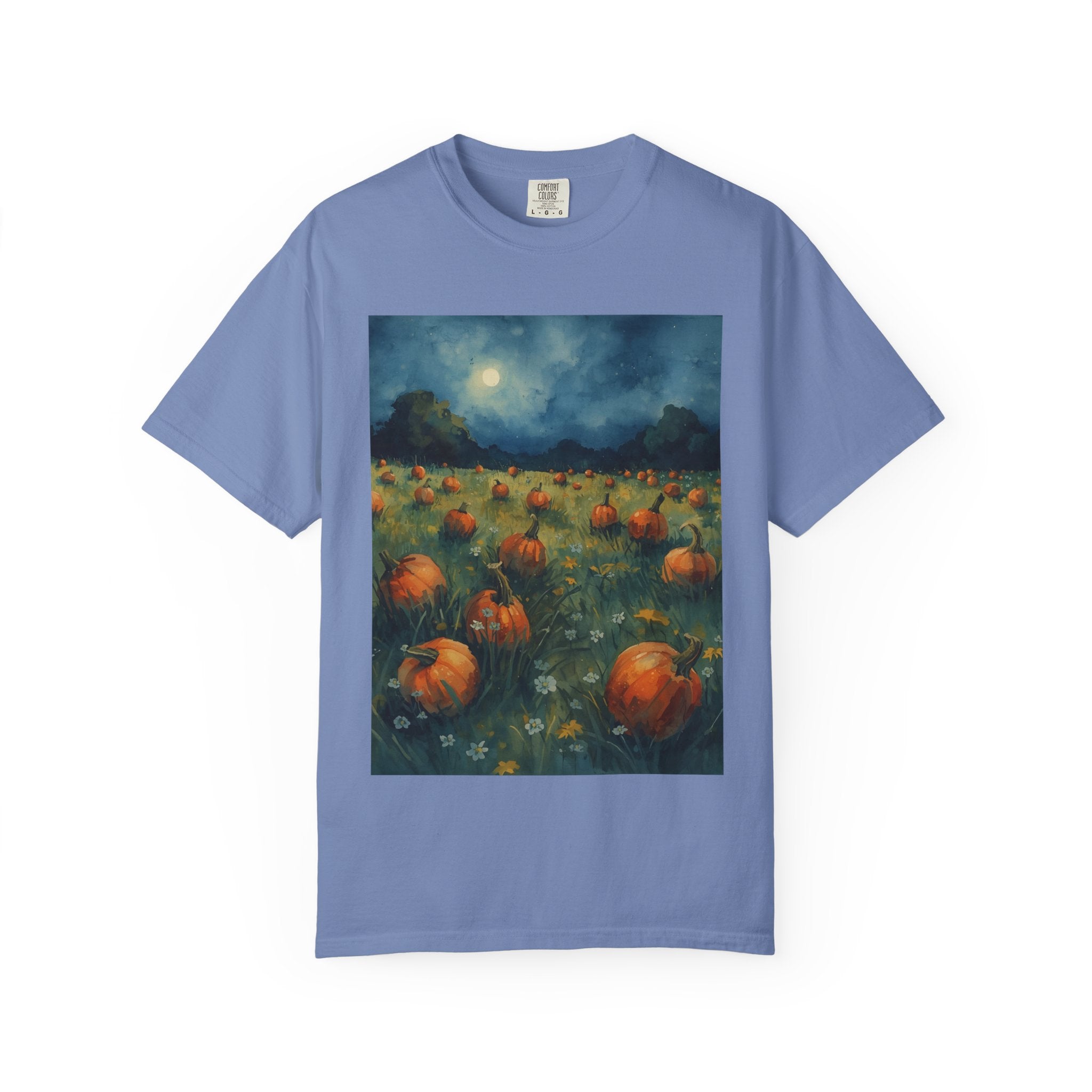 Pumpkin Patch Moonlit T-shirt | Fall Harvest Tee | Halloween Shirt | Unisex Autumn Apparel | Cozy Gift for Pumpkin Lovers