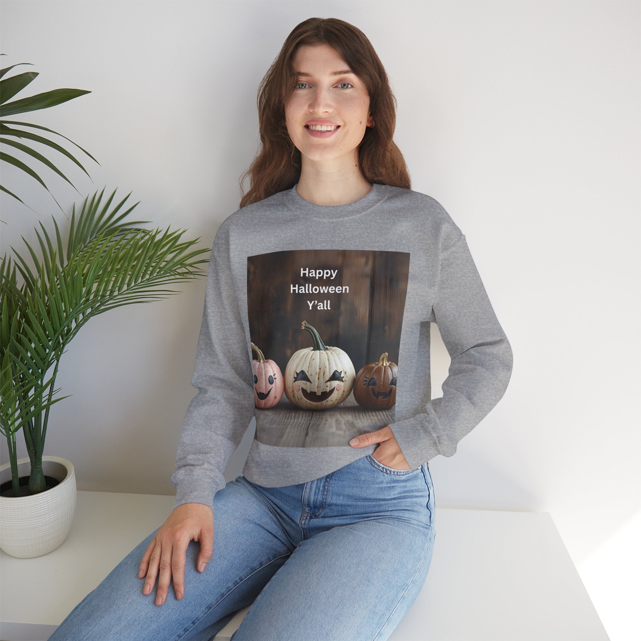 Halloween Pumpkin Sweatshirt, Fall Fashion, Cozy Crewneck, Unisex Apparel, Halloween Gift, Seasonal Style