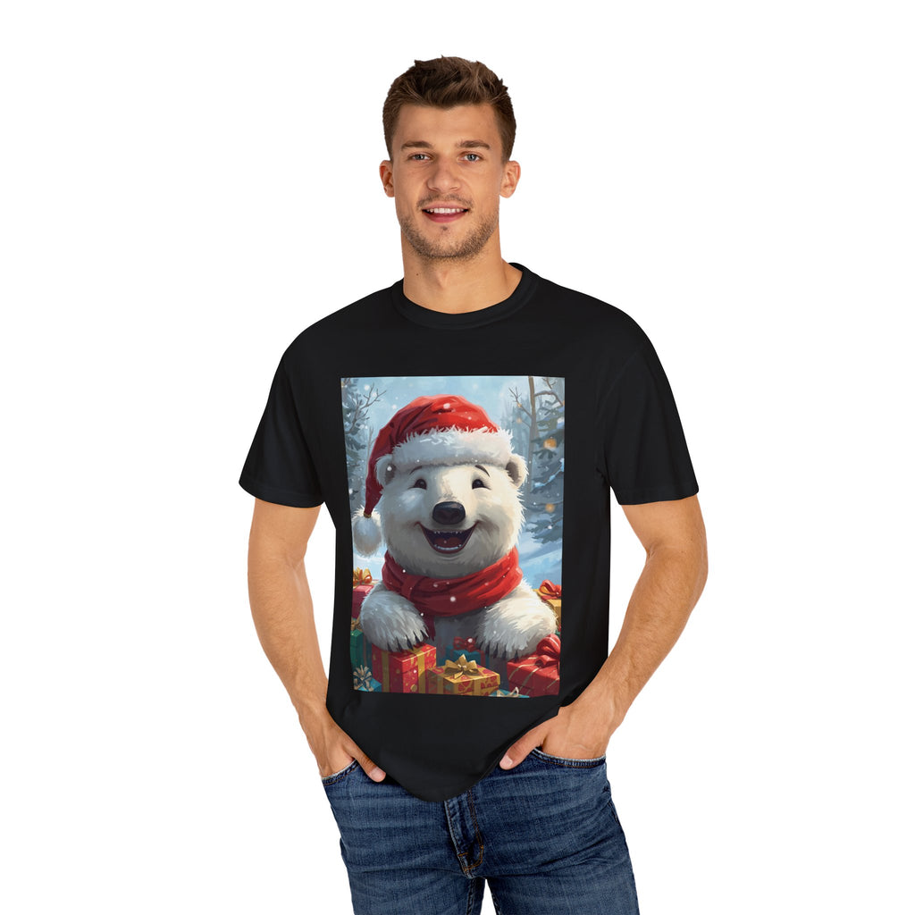 Christmas Polar Bear T-shirt, Holiday Tee, Unisex Gift Shirt, Winter Apparel, Cute Animal T-shirt