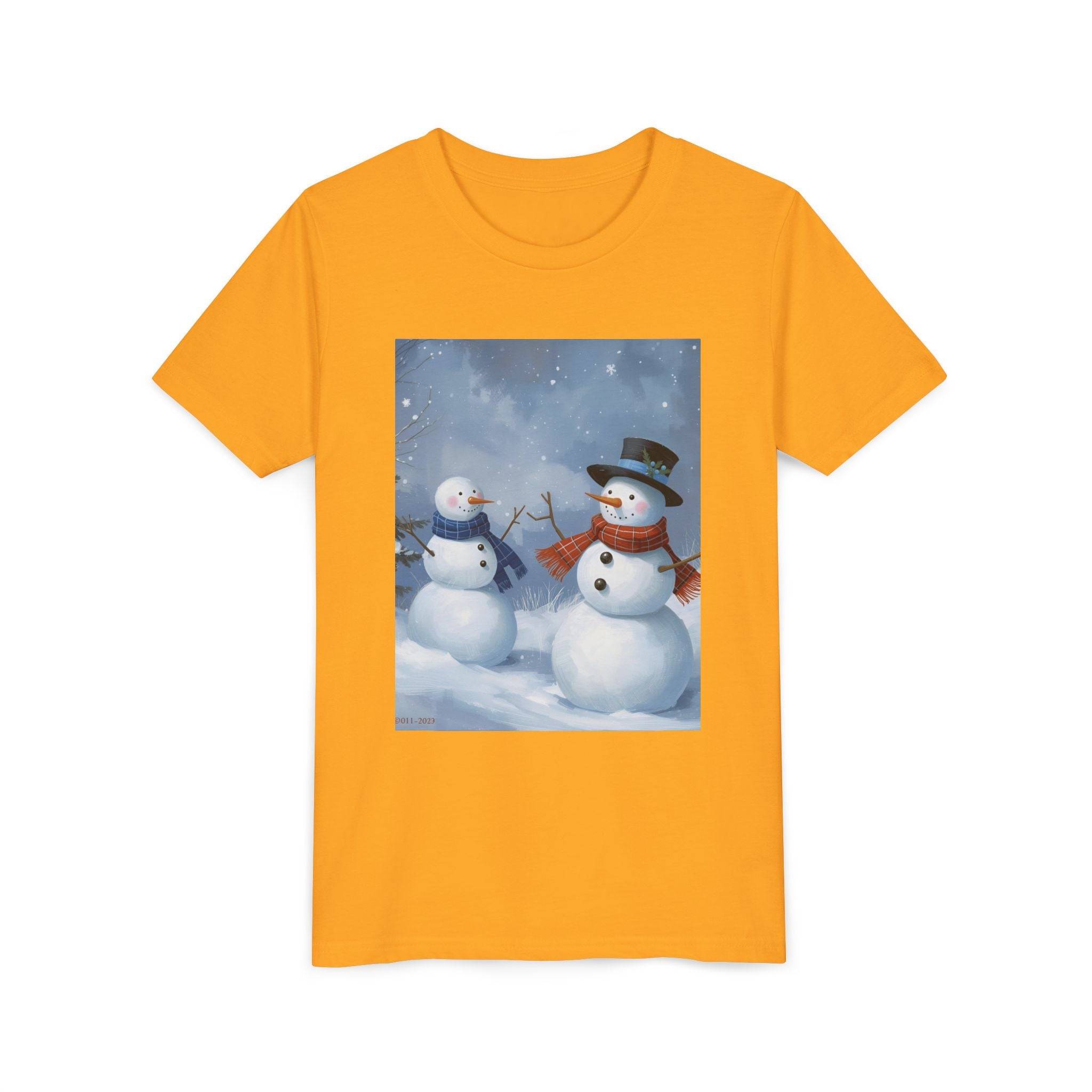 Christmas Snowman Family Youth Short Sleeve Tee