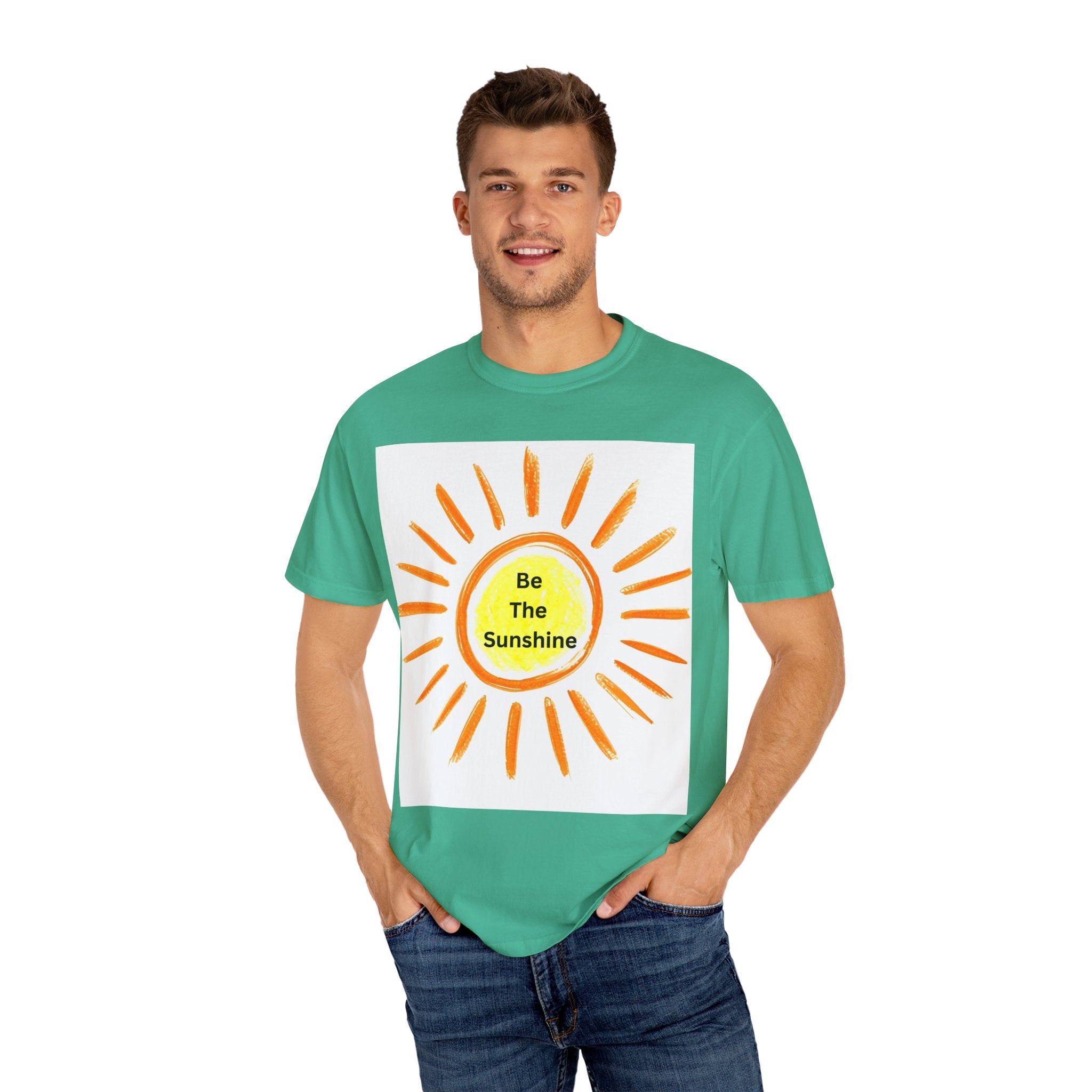 Be The Sunshine Graphic Tee - Unisex Garment-Dyed T-shirt, Positive Vibes T-Shirt, Summer Shirt, Gift for Friends, Motivational Apparel