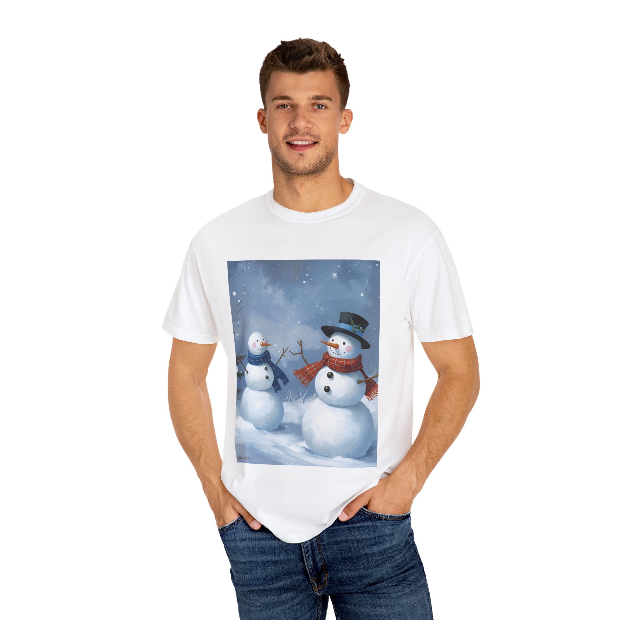 Christmas Snowman Family T-Shirt, Unisex Graphic Tee, Holiday Gift, Winter Apparel, Cozy Casual Wear, Christmas T-Shirt