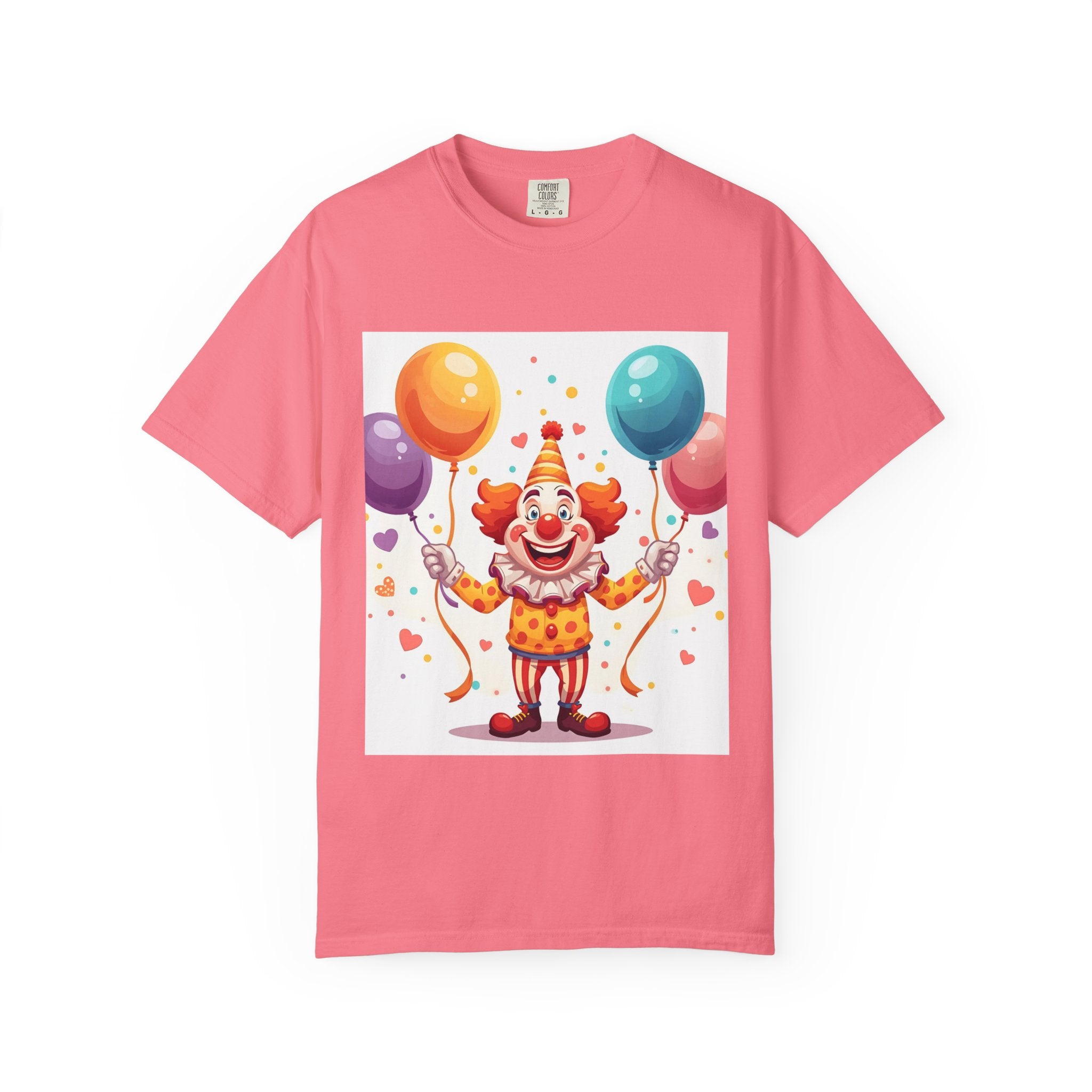 Colorful Clown Balloon T-Shirt, Fun Graphic Tee, Unisex party shirt, Circus themed apparel, Birthday gift for kids