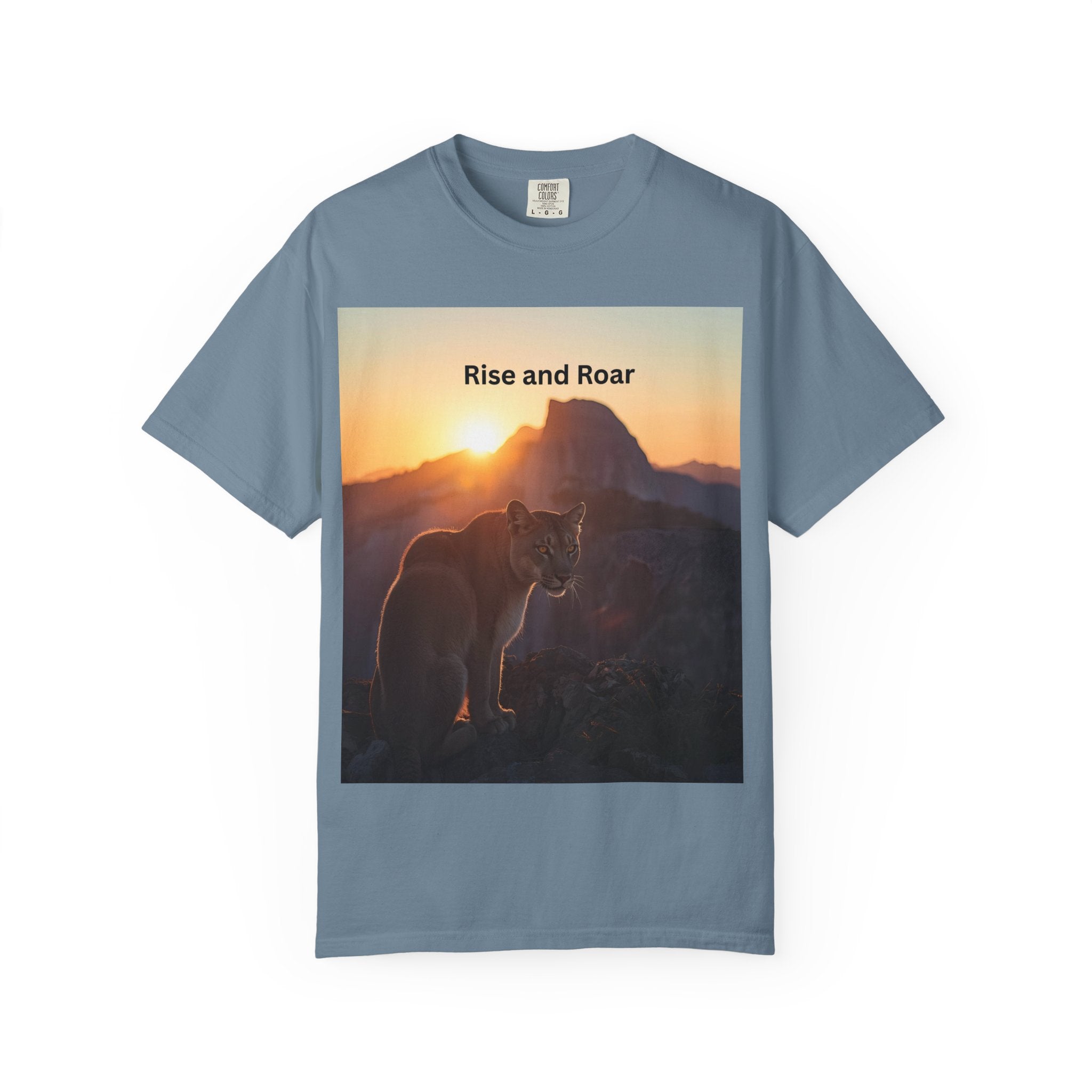 Unisex Nature-Inspired T-Shirt | "Rise and Roar" Graphic Tee, Outdoor Apparel, Gift for Adventurers, Wilderness Lovers, Motivational Shirt