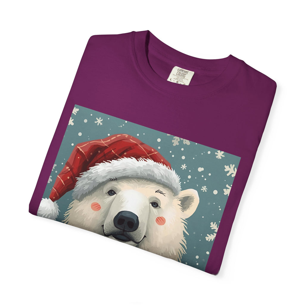 Festive Polar Bear T-Shirt, Christmas Tee, Winter Apparel, Holiday Shirt, Gift Idea, Unisex Graphic Tee