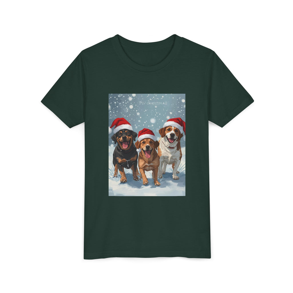 Cute Christmas Dogs Youth Short Sleeve Tee