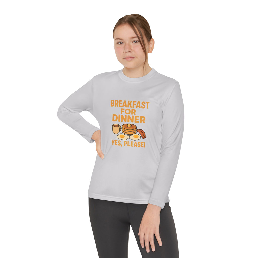 Breakfast For Dinner Youth Long Sleeve Competitor Tee