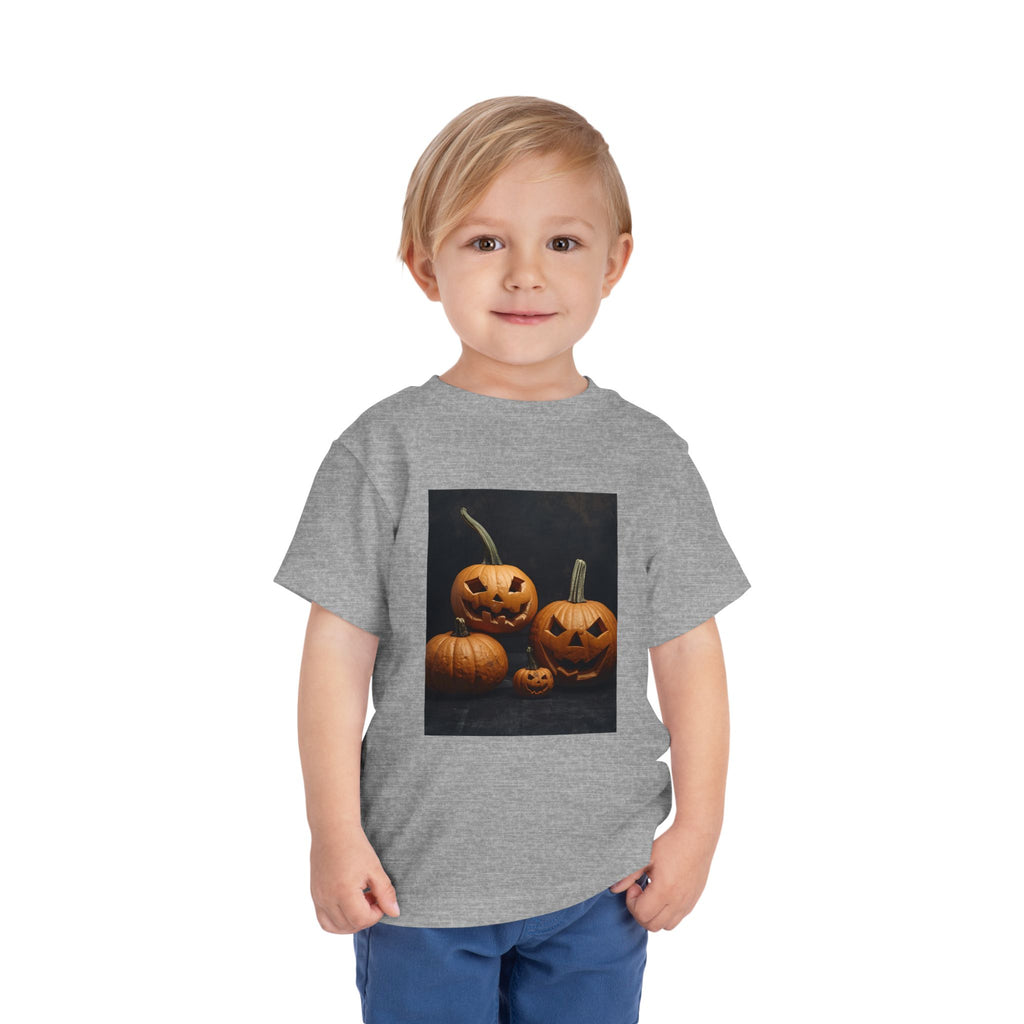 Spooky Halloween Pumpkin Toddler Short Sleeve Tee