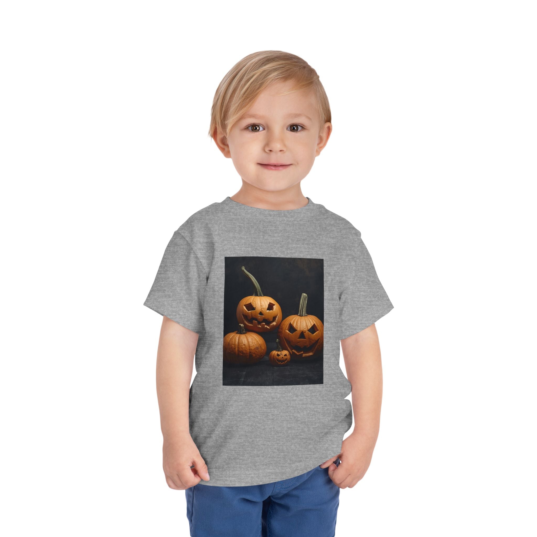 Spooky Halloween Pumpkin Toddler Short Sleeve Tee