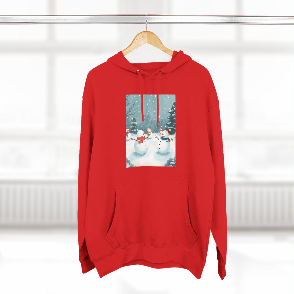 Cozy Snowman Hoodie, Winter Apparel, Holiday Gift, Christmas, Fleece Hoodie, Seasonal Style, Cold Weather Wear