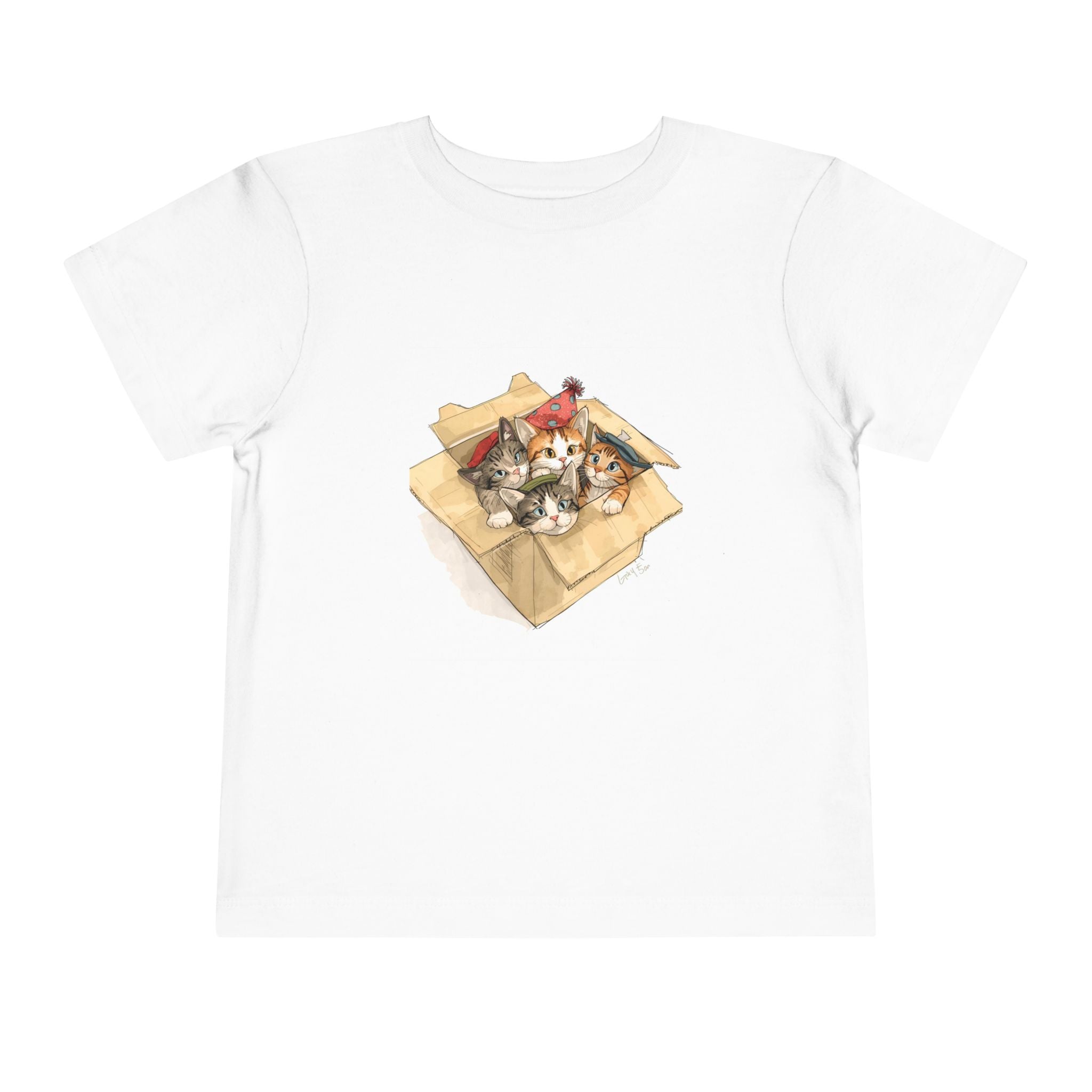 Cute Kittens In Box Toddler Short Sleeve Tee