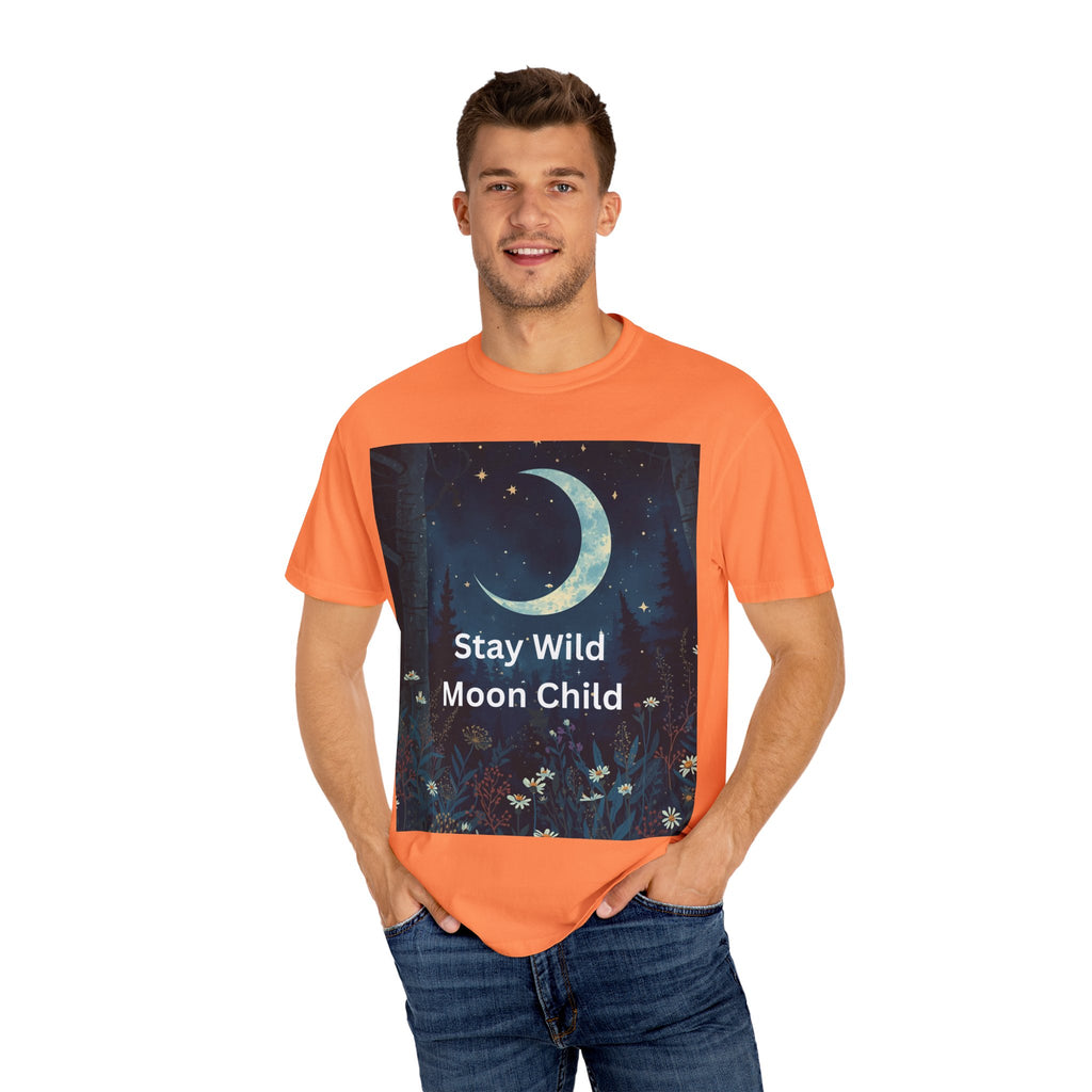 Unisex Stay Wild Moon Child T-Shirt, Stay Wild Graphic Tee, Boho Style Shirt, Gift for Nature Lovers, Vintage Vibe Apparel