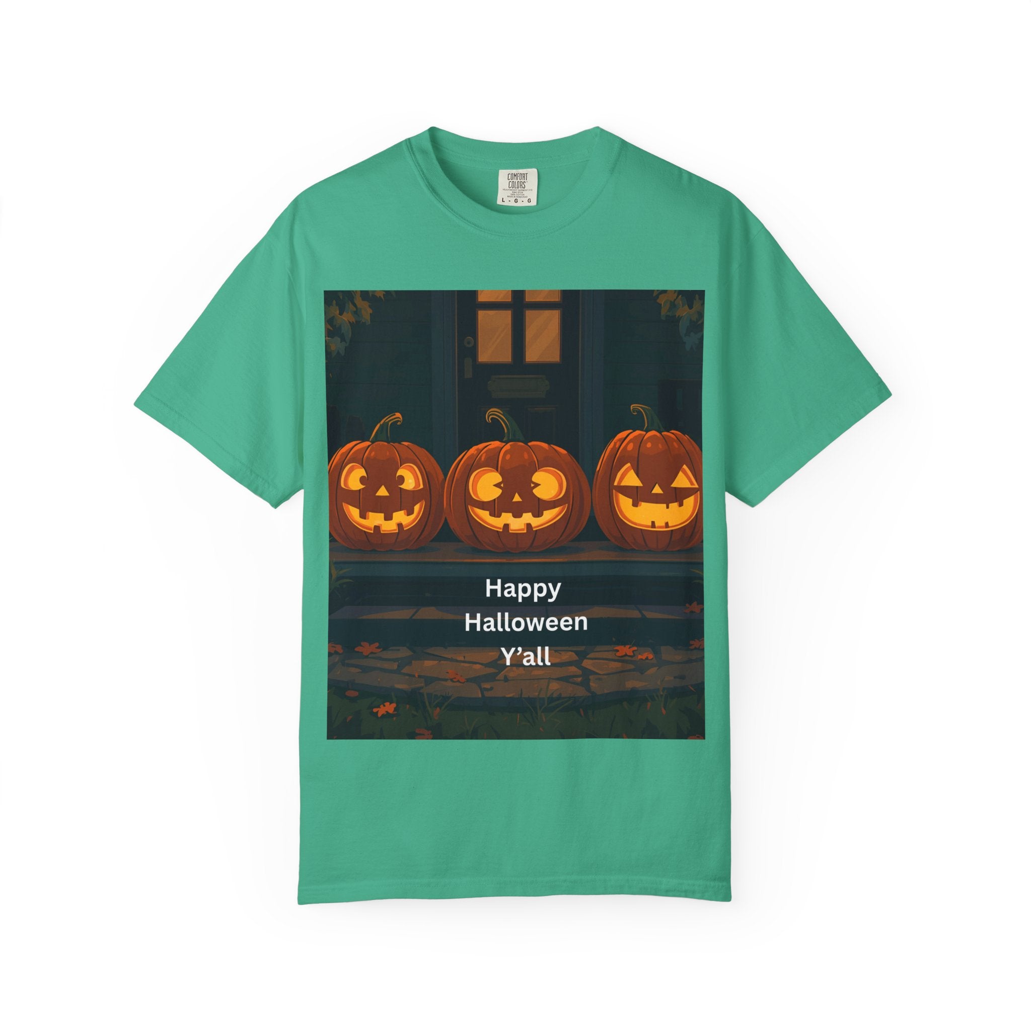 Happy Halloween Unisex T-Shirt, Spooky Season Apparel, Halloween Costume, Fall T-Shirt, Pumpkin Design Shirt, Y'all Graphic Tee