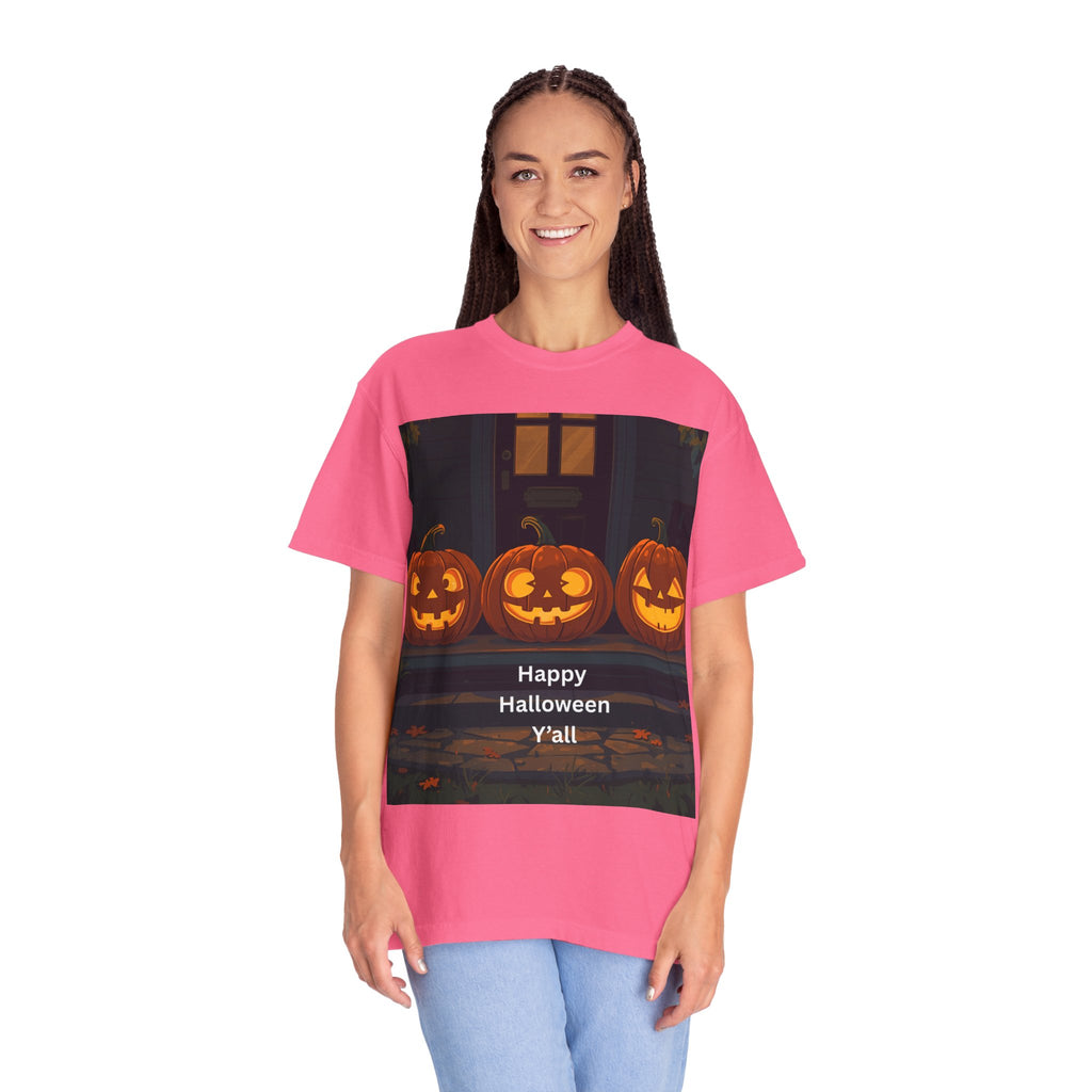 Happy Halloween Pumpkin Unisex T-shirt, Spooky Season Tee, Fall Festival Shirt, Pumpkin Graphic Top, Halloween Gift for Him/Her