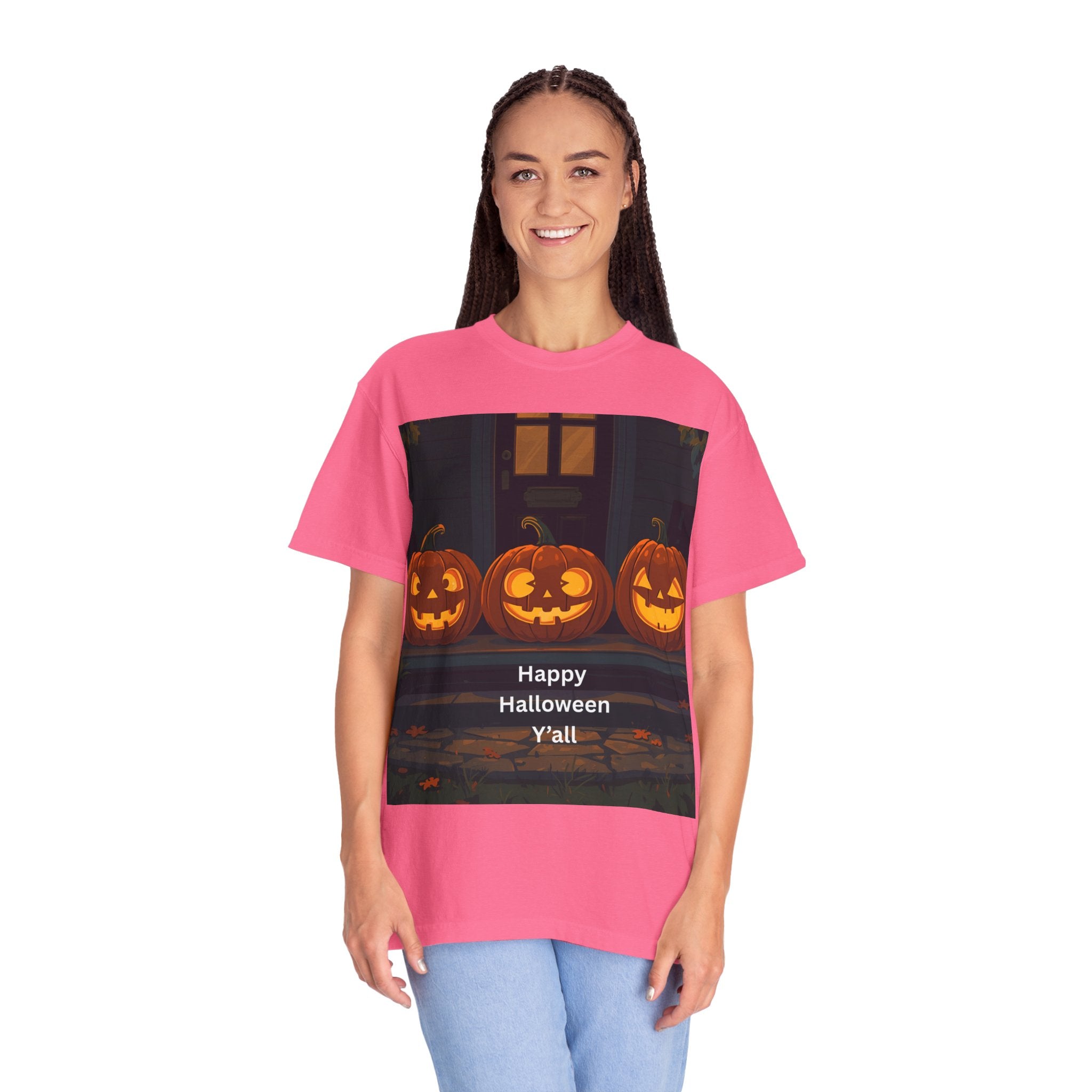 Happy Halloween Pumpkin Unisex T-shirt, Spooky Season Tee, Fall Festival Shirt, Pumpkin Graphic Top, Halloween Gift for Him/Her